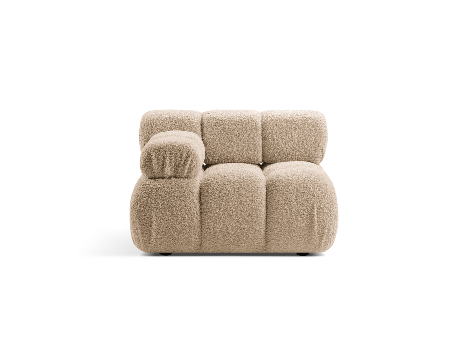 Bellis Boucle Modul links 1 Sitzer in Sand-Rolf präsentiert im Onlineshop von KAQTU Design AG. Modulares Sofa ist von Micadoni
