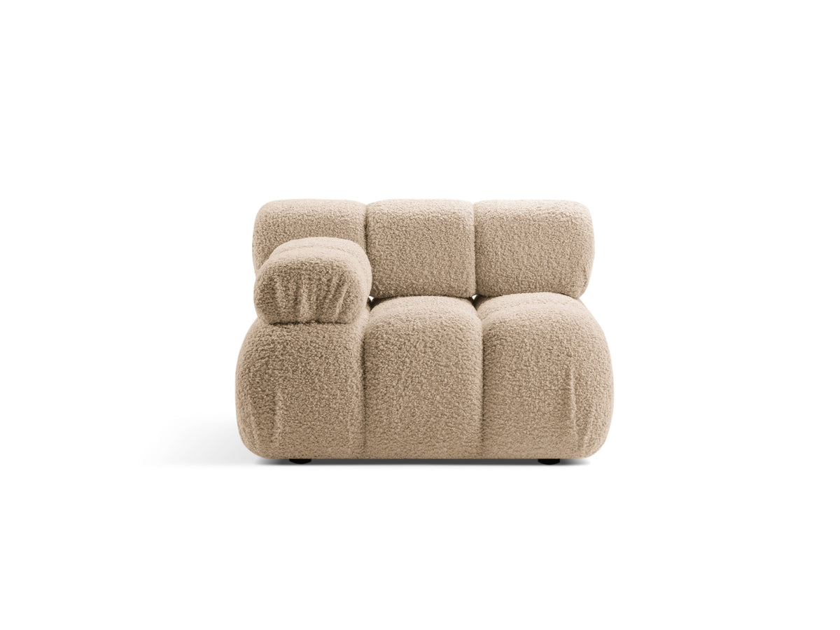 Bellis Boucle Modul links 1 Sitzer in Sand-Rolf präsentiert im Onlineshop von KAQTU Design AG. Modulares Sofa ist von Micadoni