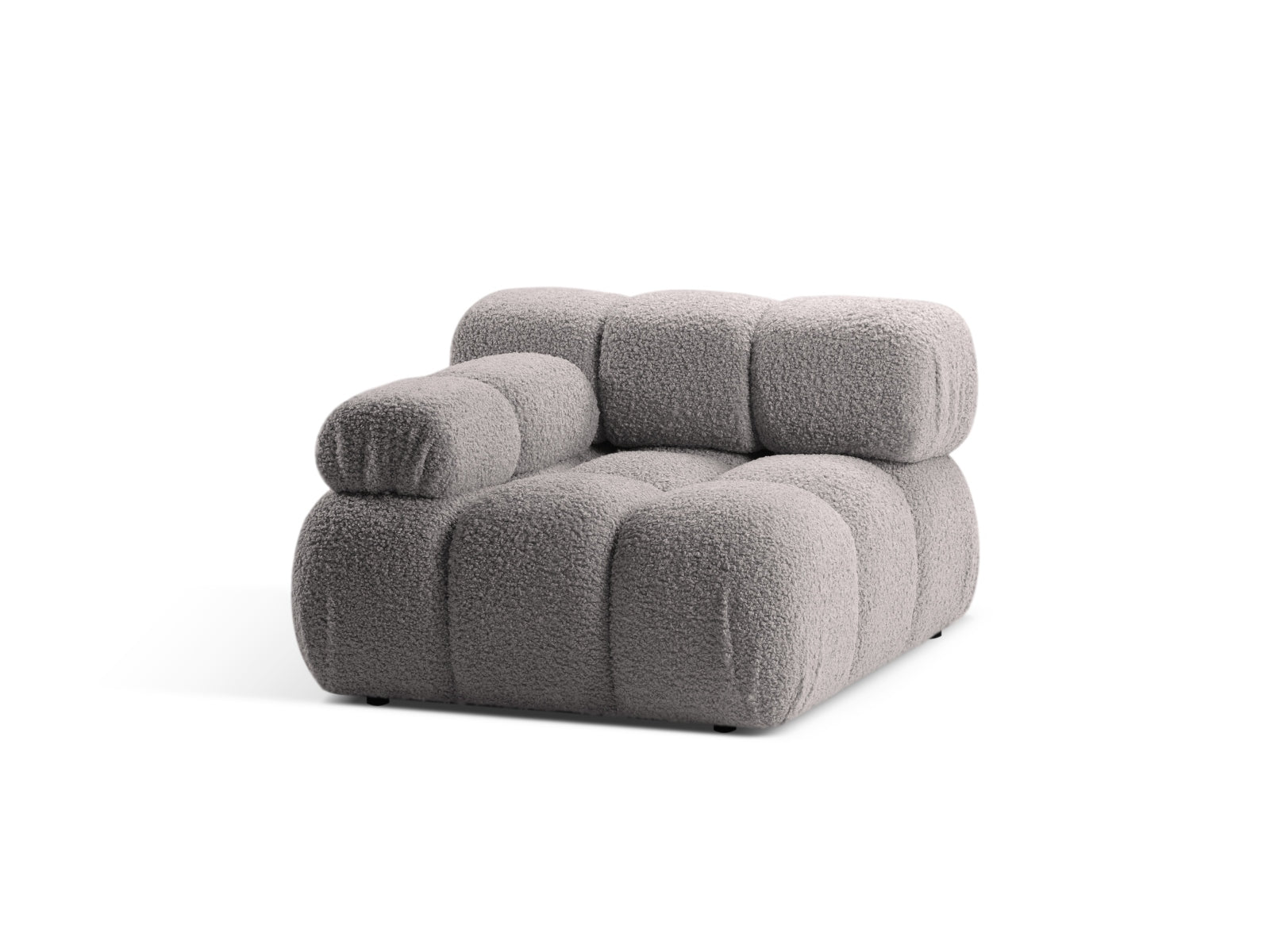 Stylisches Bellis Boucle Modul links 1 Sitzer in sanftem Grau, perfekt für kreative Sofa-Kombinationen von Micadoni, erhältlich bei KAQTU.