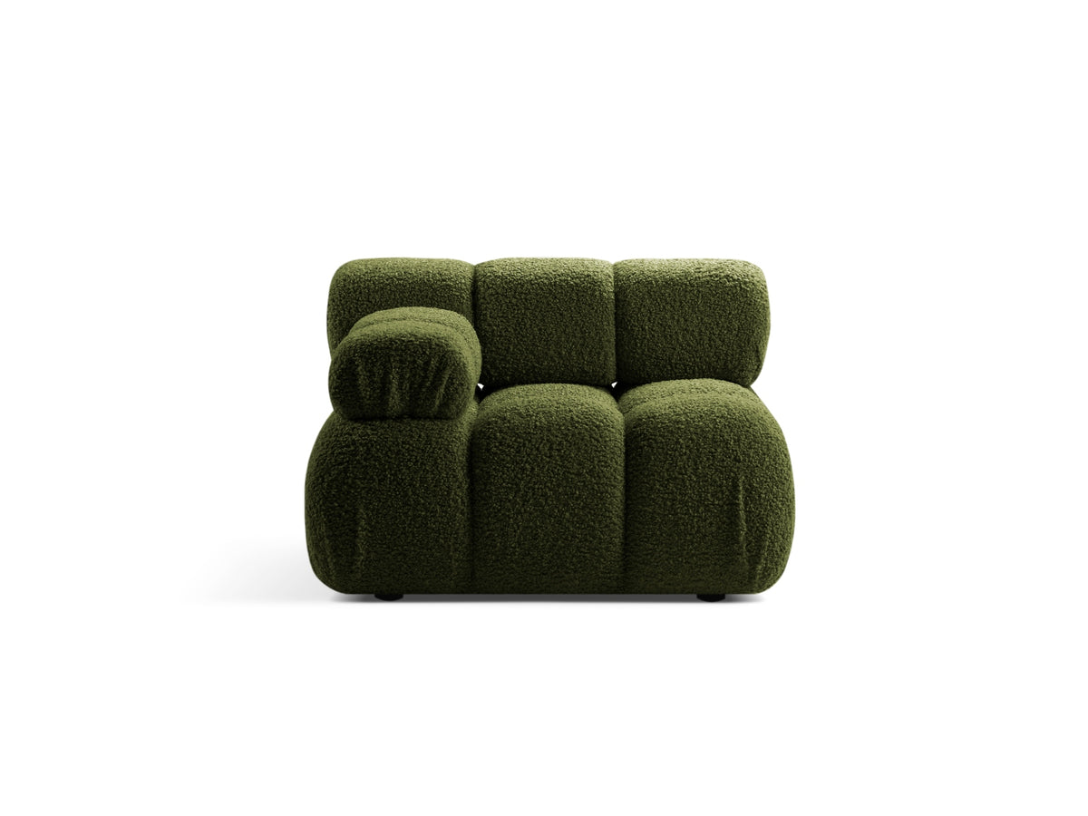 Bellis Boucle Modul links 1 Sitzer in Green-Rolf präsentiert im Onlineshop von KAQTU Design AG. Modulares Sofa ist von Micadoni
