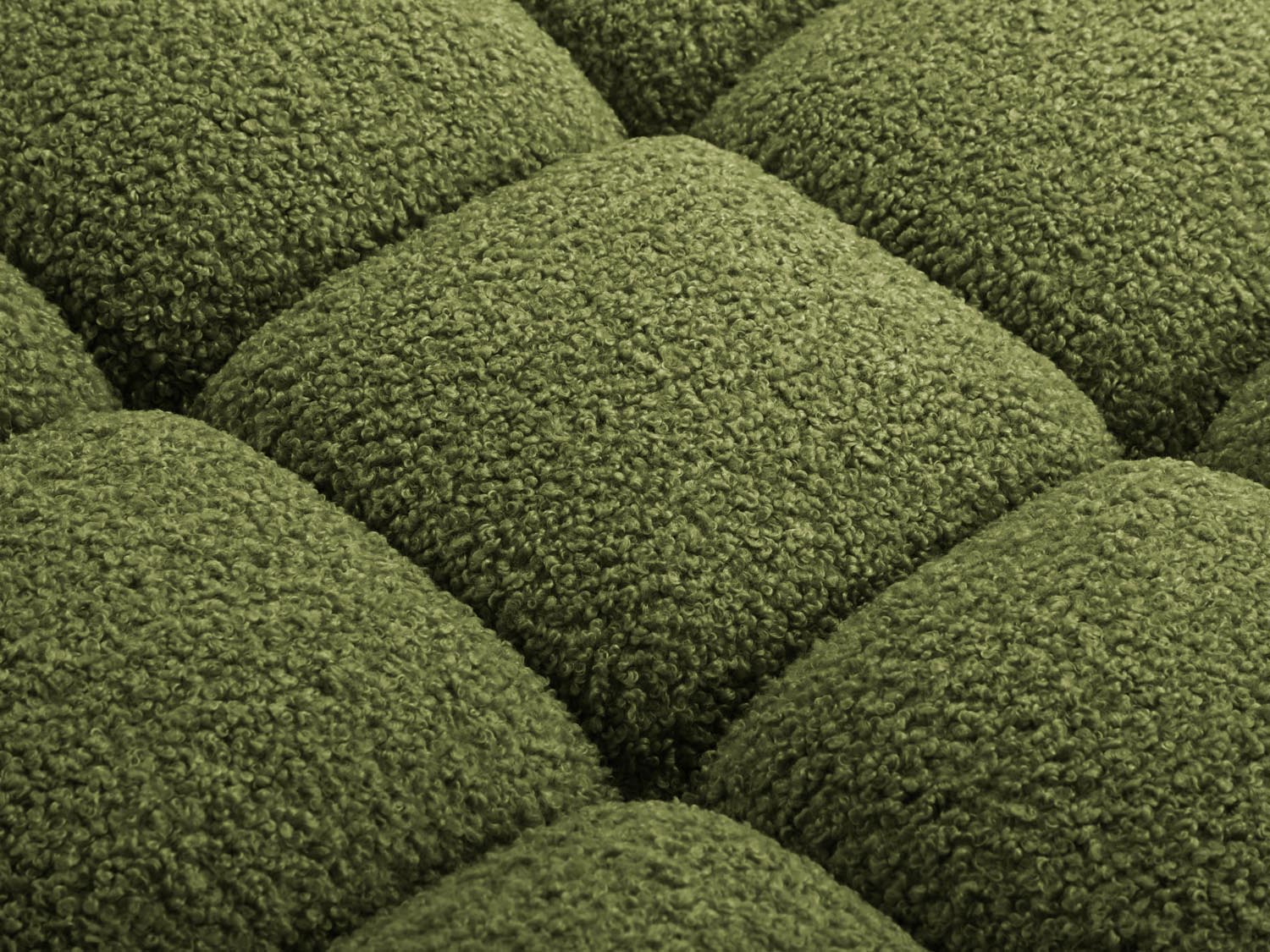 Stylisches Bellis Boucle Modul links 1 Sitzer in zartem Grün, perfekt für moderne Wohnkonzepte und gemütliche Sitzgelegenheiten.