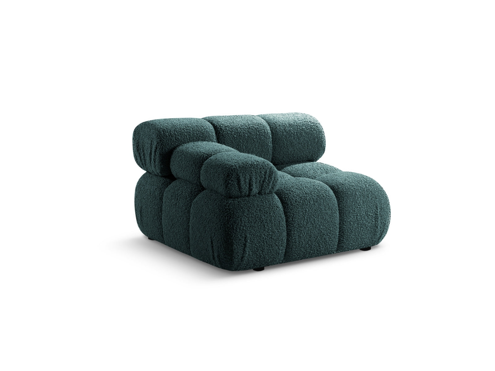 Elegantes Bellis Boucle Modul links 1 Sitzer in Petrol von Micadoni, ideal für individuelles Wohndesign und stilvolle Einrichtung.
