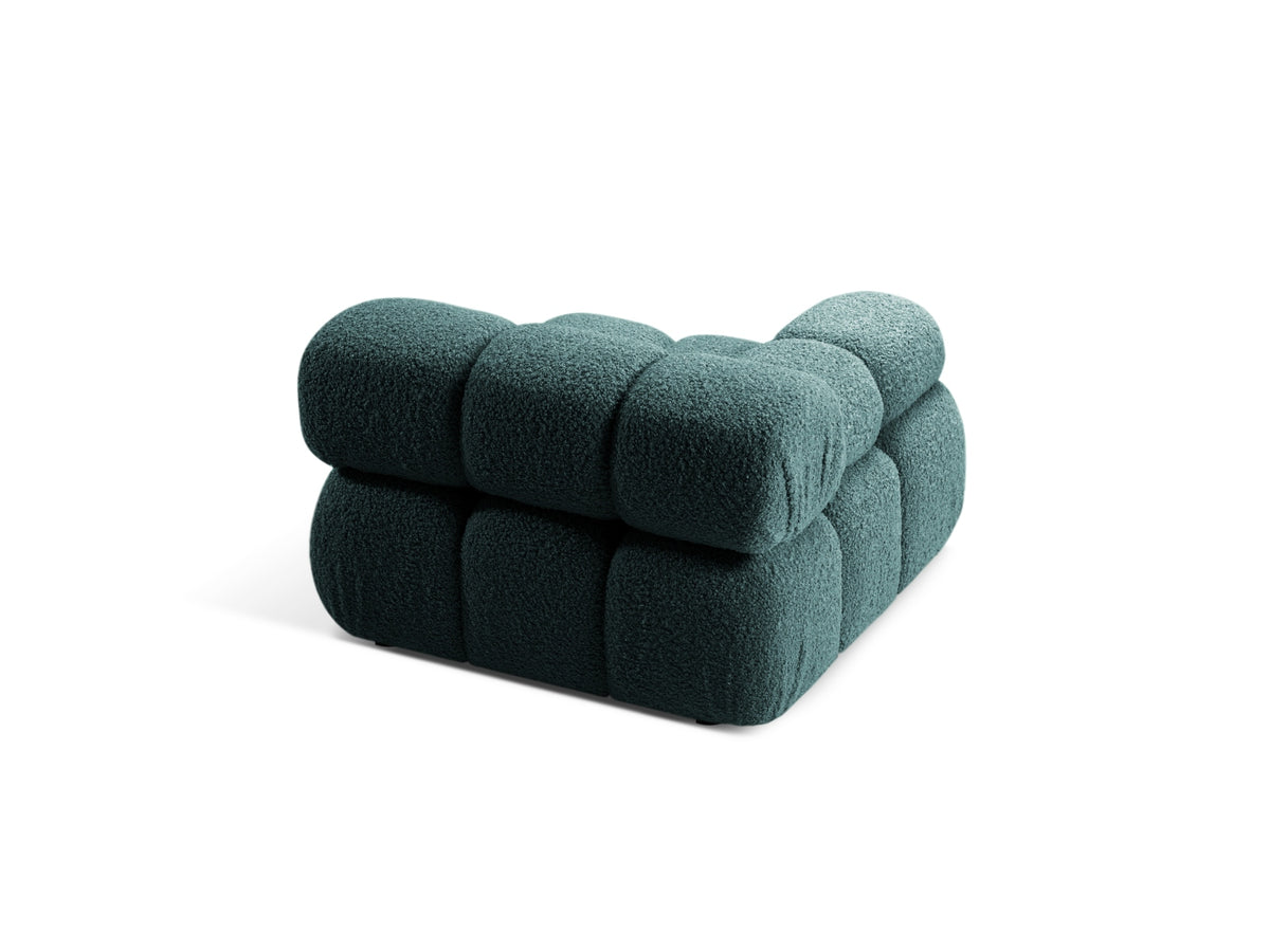 Bellis Boucle Modul links 1 Sitzer in Petrol-Rolf präsentiert im Onlineshop von KAQTU Design AG. Modulares Sofa ist von Micadoni