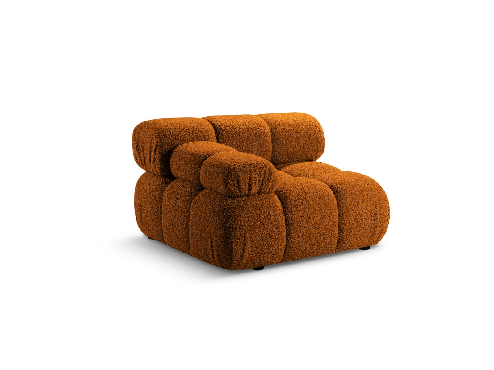 Elegantes Bellis Boucle Modul links 1 Sitzer in warmem Brick-Rolf, ideal für individuelles Wohndesign im modernen Wohnraum.