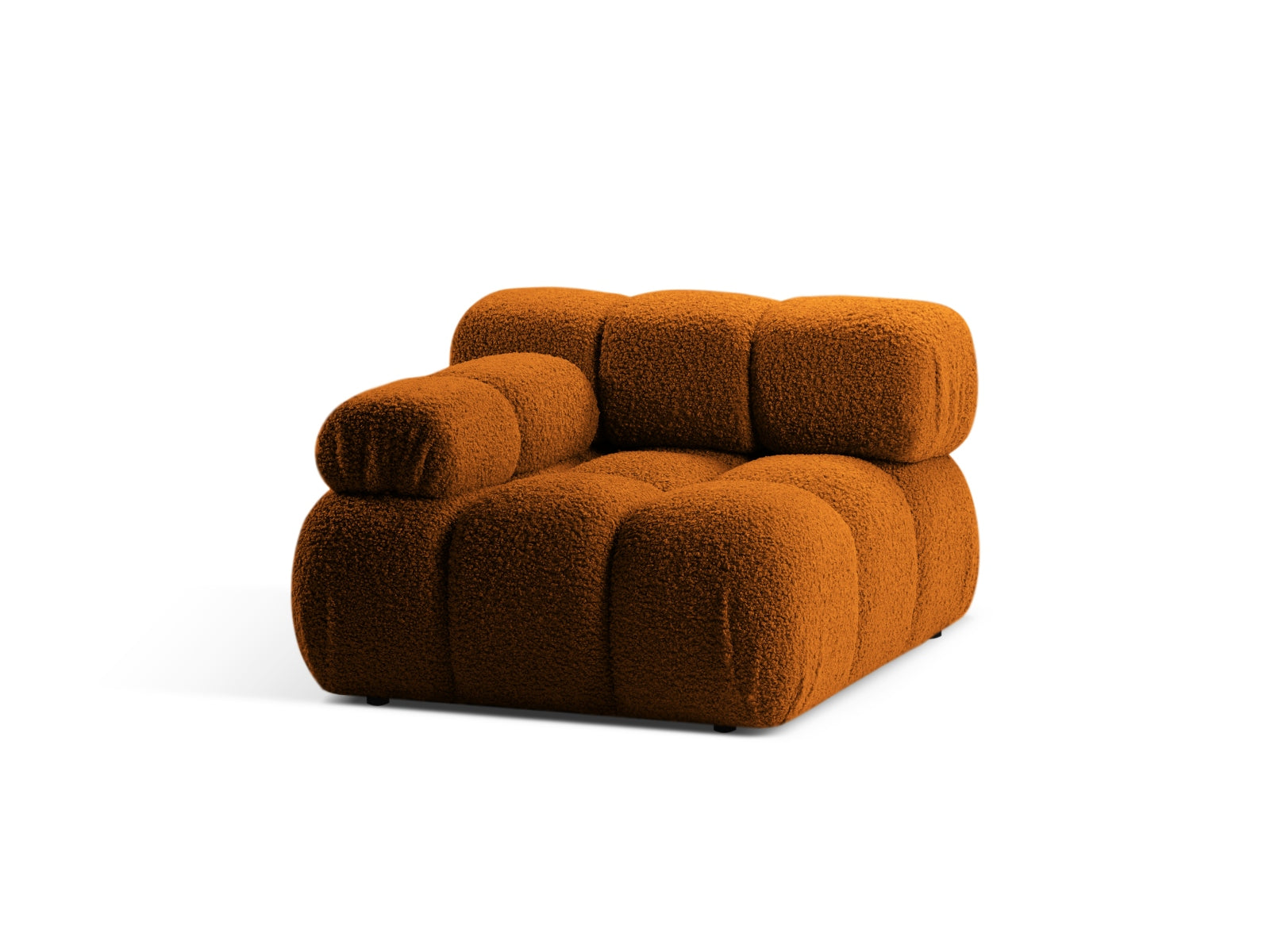 Stylisches Bellis Boucle Modul links 1 Sitzer in ansprechendem Brick-Rolf, perfekt für kreative Raumgestaltungen und modernes Ambiente.