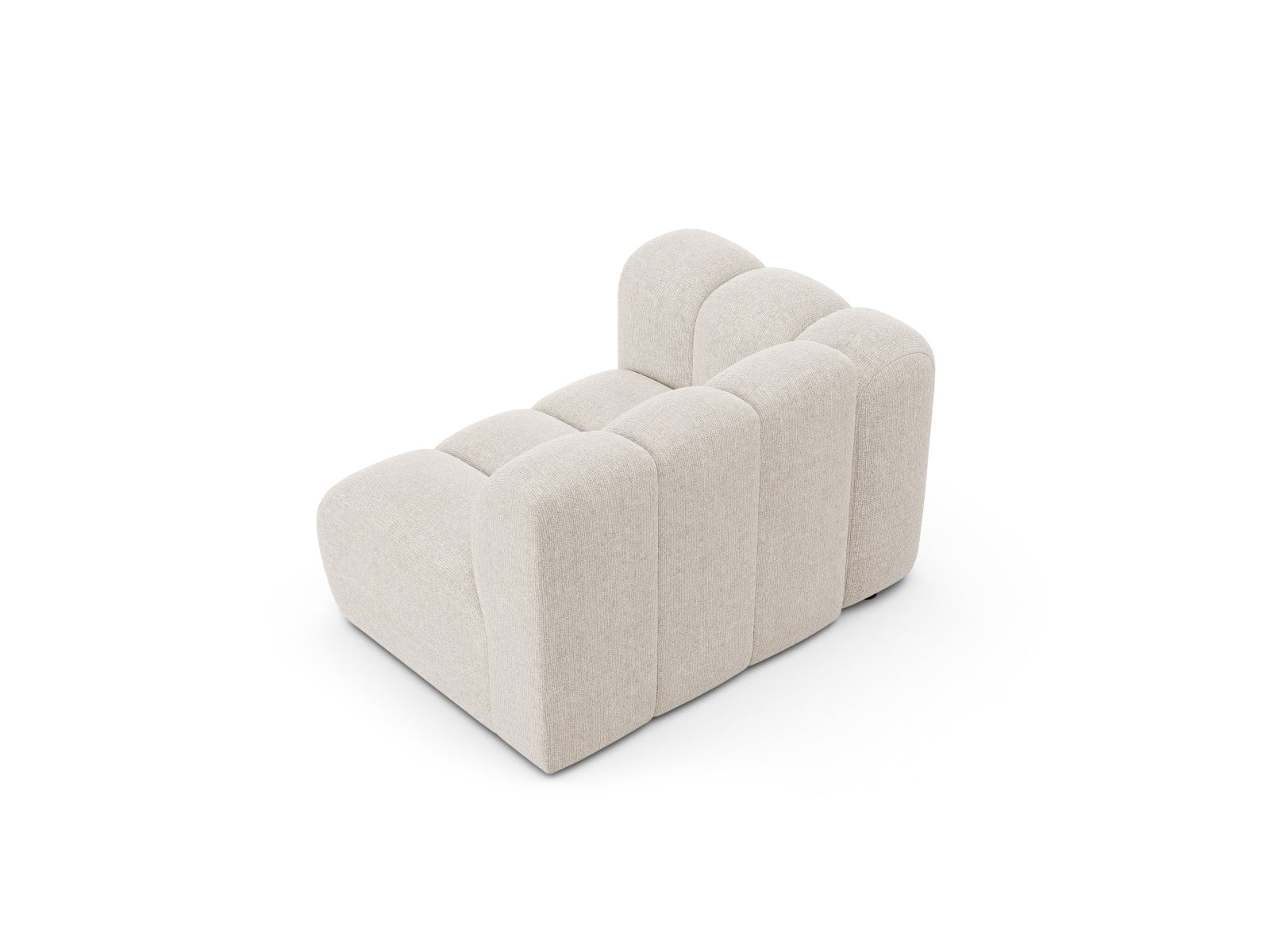Modulares Sofa von Micadoni: Lupine 1-Sitzer-Modul links in stilvollem Light Beige-Eden, perfekt für kreative Wohnraumgestaltungen.