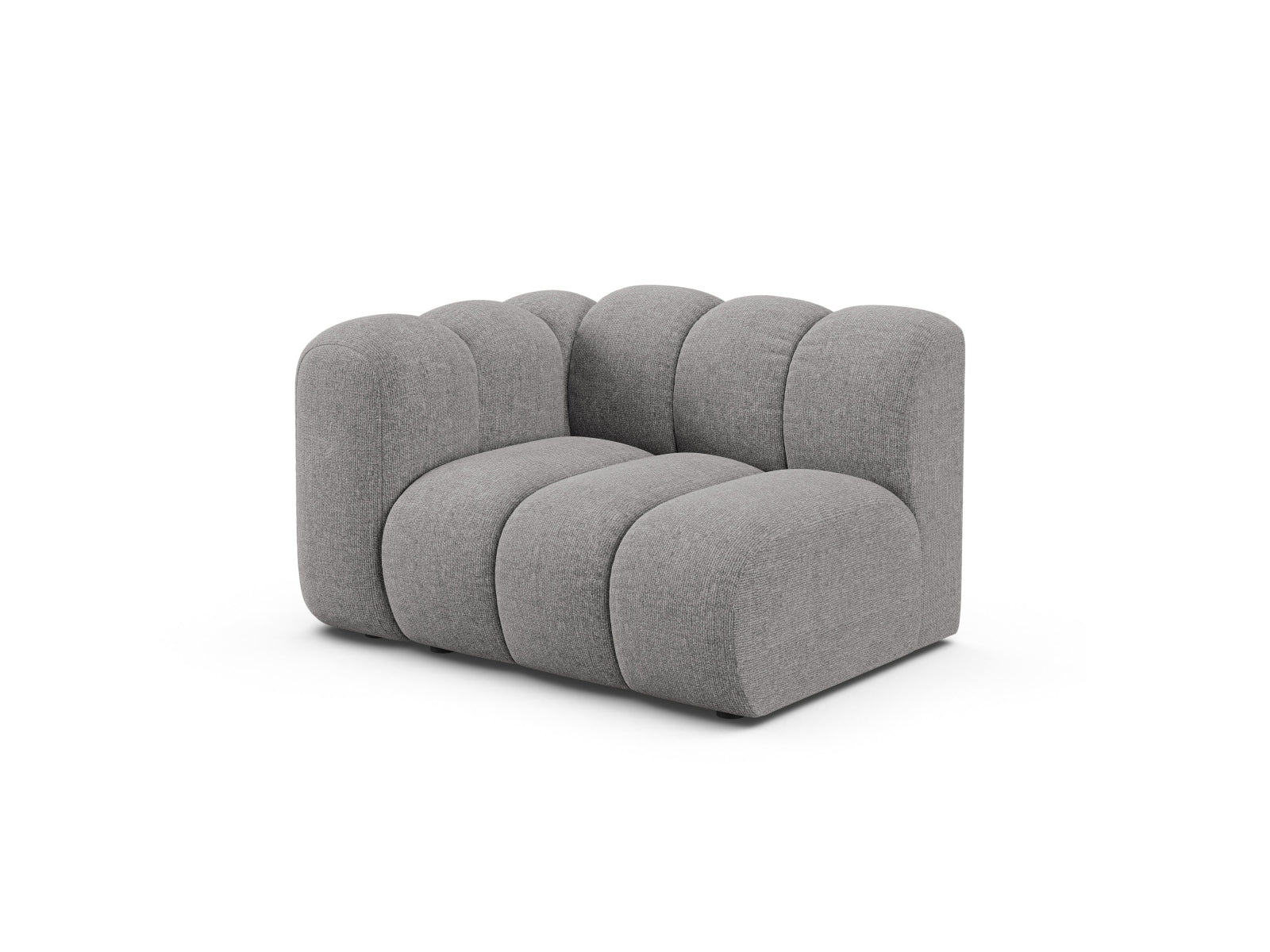 Elegantes linksseitiges 1-Sitzer Modul in Hellgrau von Micadoni, ideal für individuelle Sofa-Kombinationen im modernen Wohnraum.