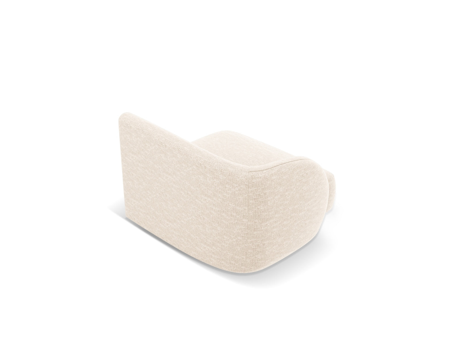 Stylischer linker 1-Sitzer des Miley Moduls in zartem Ivory-Eden, perfekt für kreative Raumgestaltungen und moderne Wohnkonzepte.