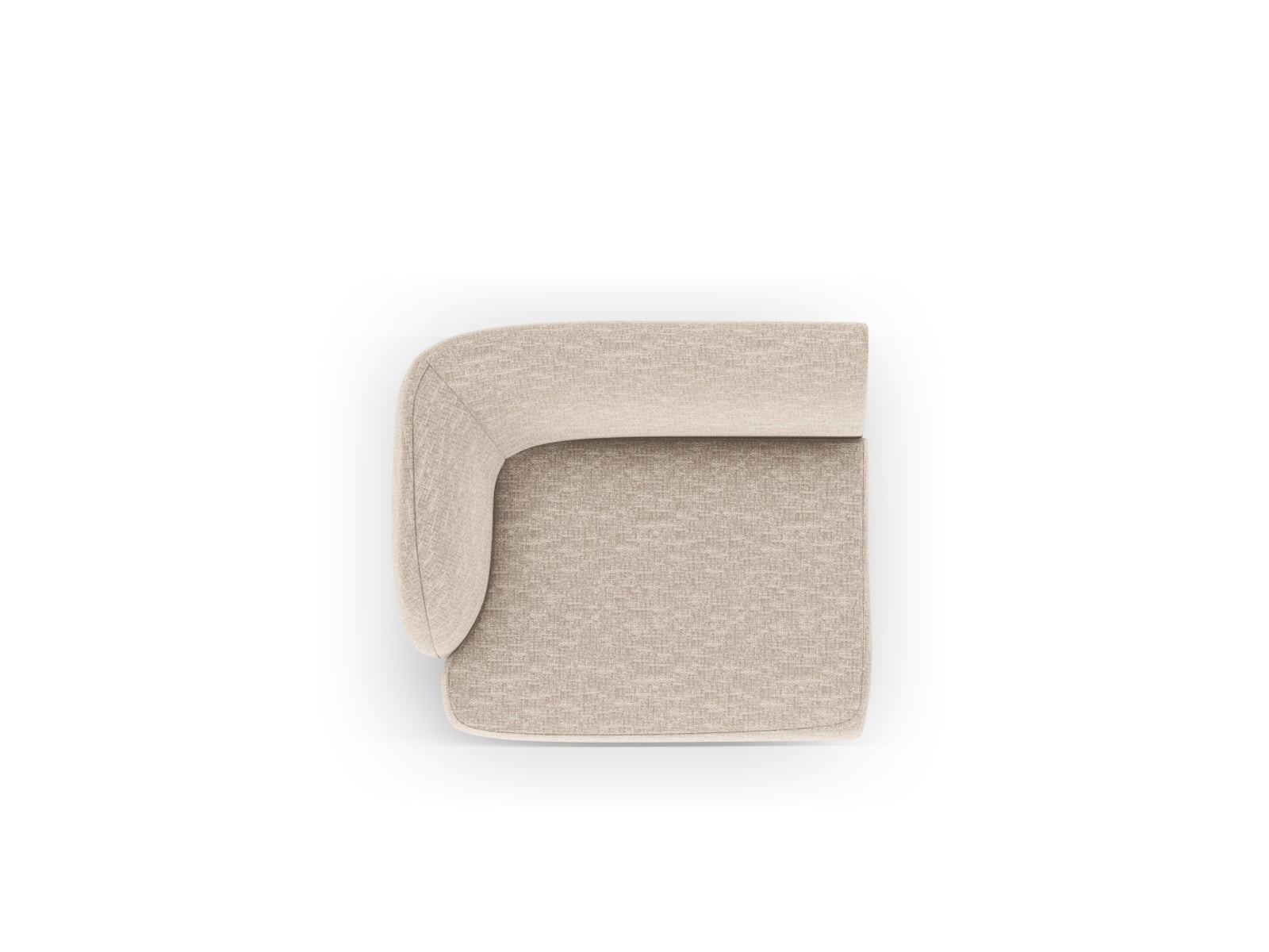 Beige Miley Modul links 1-Sitzer von Micadoni, modernes Sofa-Element für individuelle Raumgestaltungen und zeitgemäße Wohnstile.
