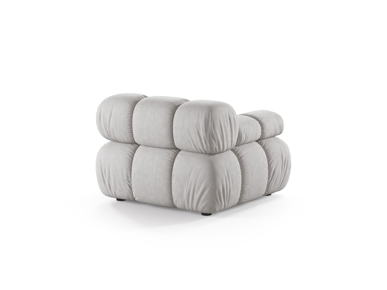 Elegantes 1-Sitzer Modul links Bellis in dezentem Grau, ideal für individuelle Sofa-Layouts und moderne Wohnstile.