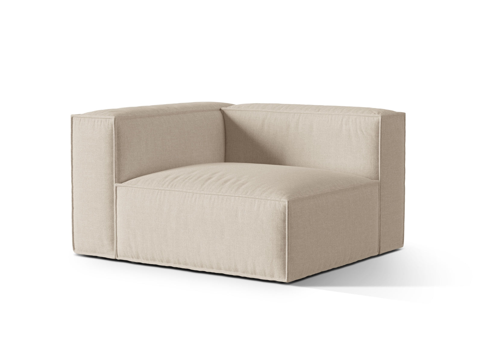 Beige 1-Sitzer Sofa links Nuria von Micadoni, stilvolles modulares Design für modernen Wohnraum, bequem und elegant.