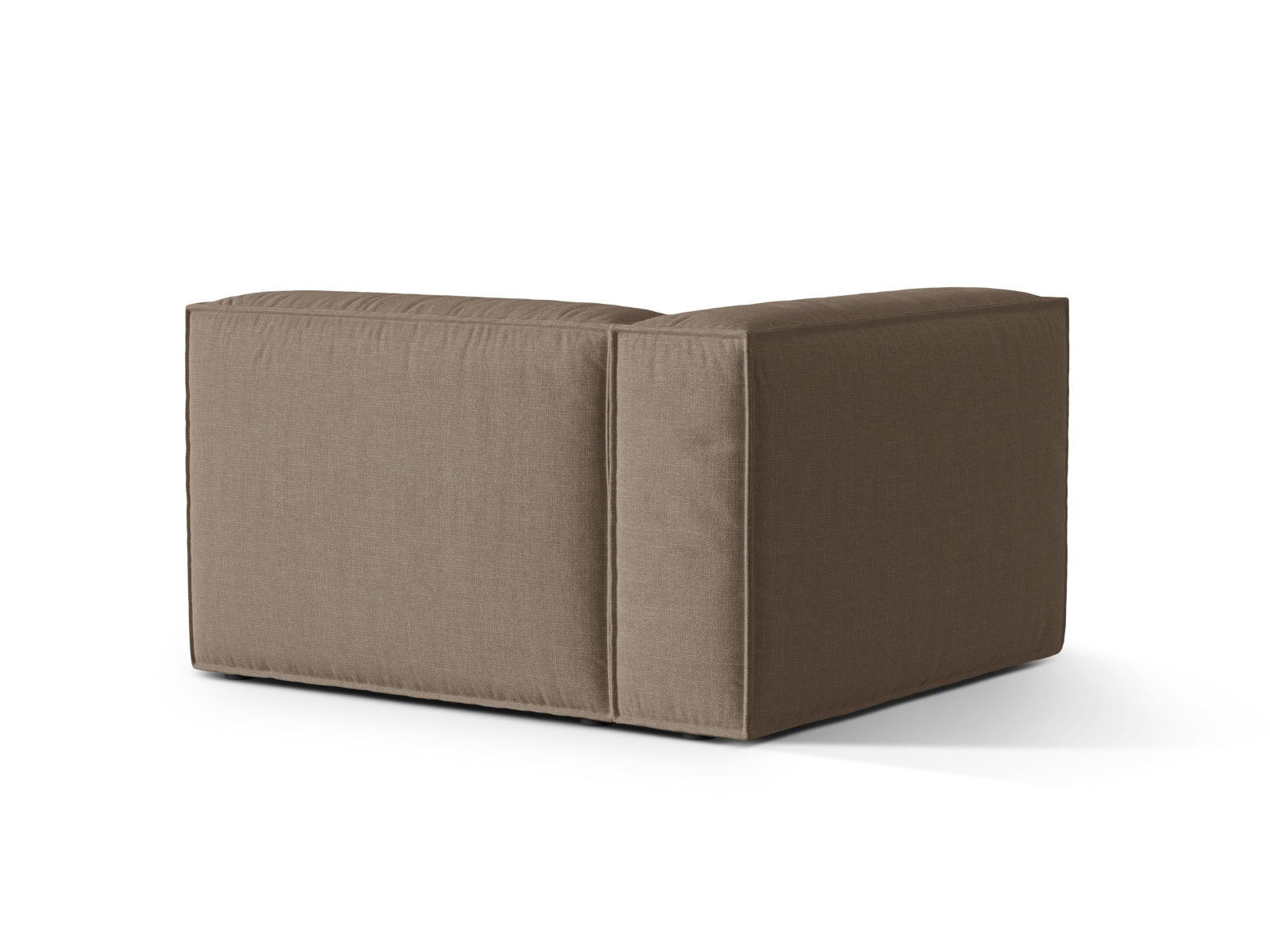 Elegantes 1-Sitzer Sofa links Nuria in warmem Cappuccino-Liberty, ideal für moderne Wohnkonzepte und flexible Raumgestaltung.