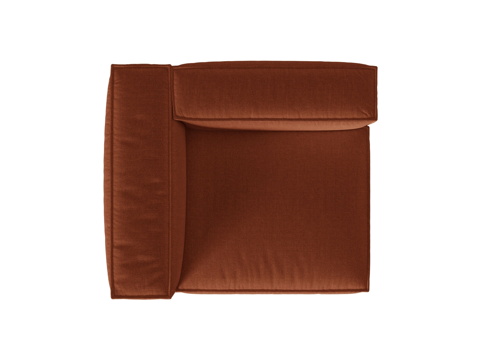 Stylisches 1-Sitzer Sofa links Nuria in Brick-Liberty, perfekt für zeitgemäße Einrichtung und entspannende Momente.