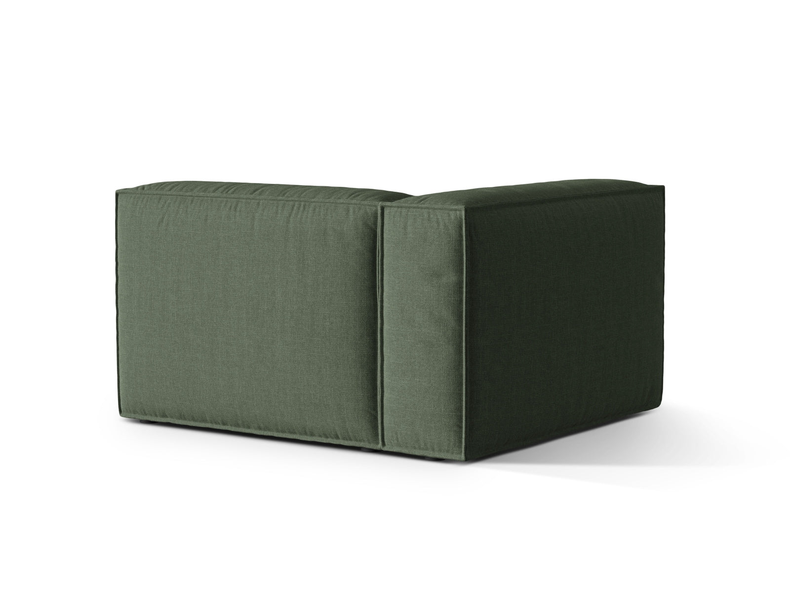 Elegantes modulares 1-Sitzer Sofa links Nuria in Moosgrün, ideal für moderne Wohnkonzepte und gemütliche Akzente in jedem Raum.