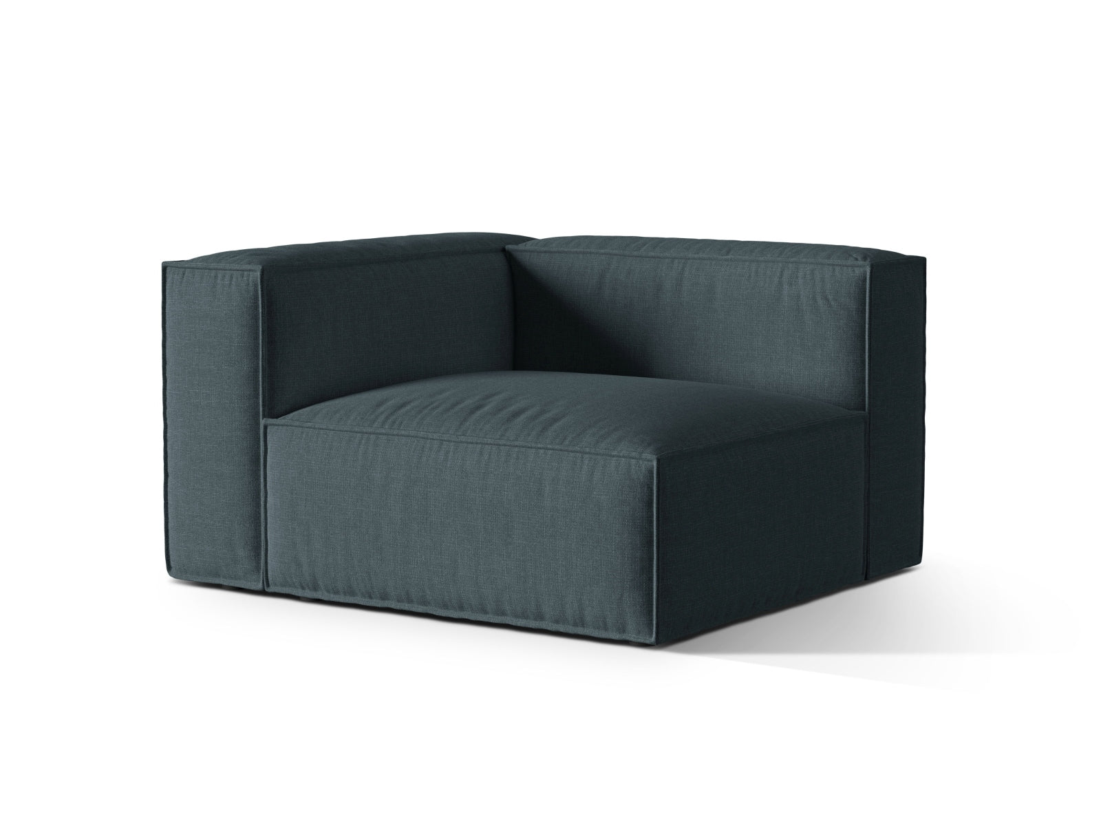 Elegantes 1-Sitzer Sofa links Nuria in tiefem Petrol, ideal für moderne Wohnräume. Teil der modularen Kollektion von Micadoni.