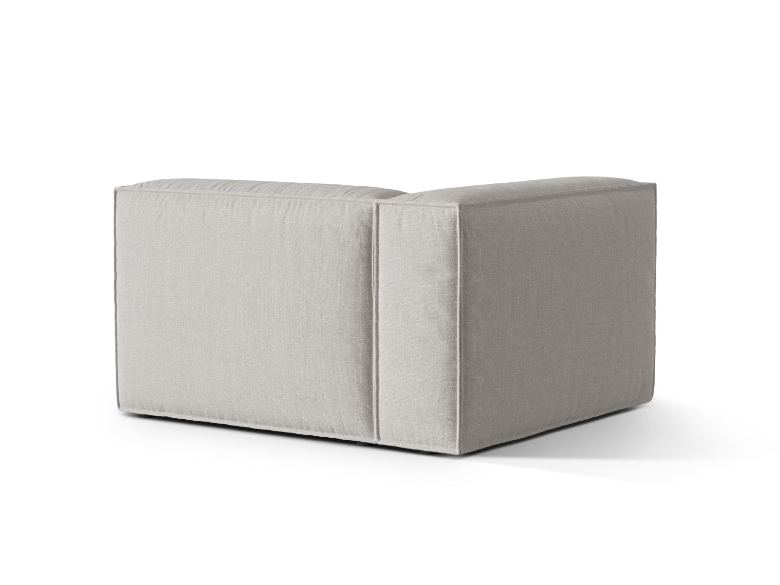 Elegantes 1-Sitzer Sofa links Nuria in dezentem Grau, perfekt für moderne Wohnräume und flexible Raumgestaltungen.