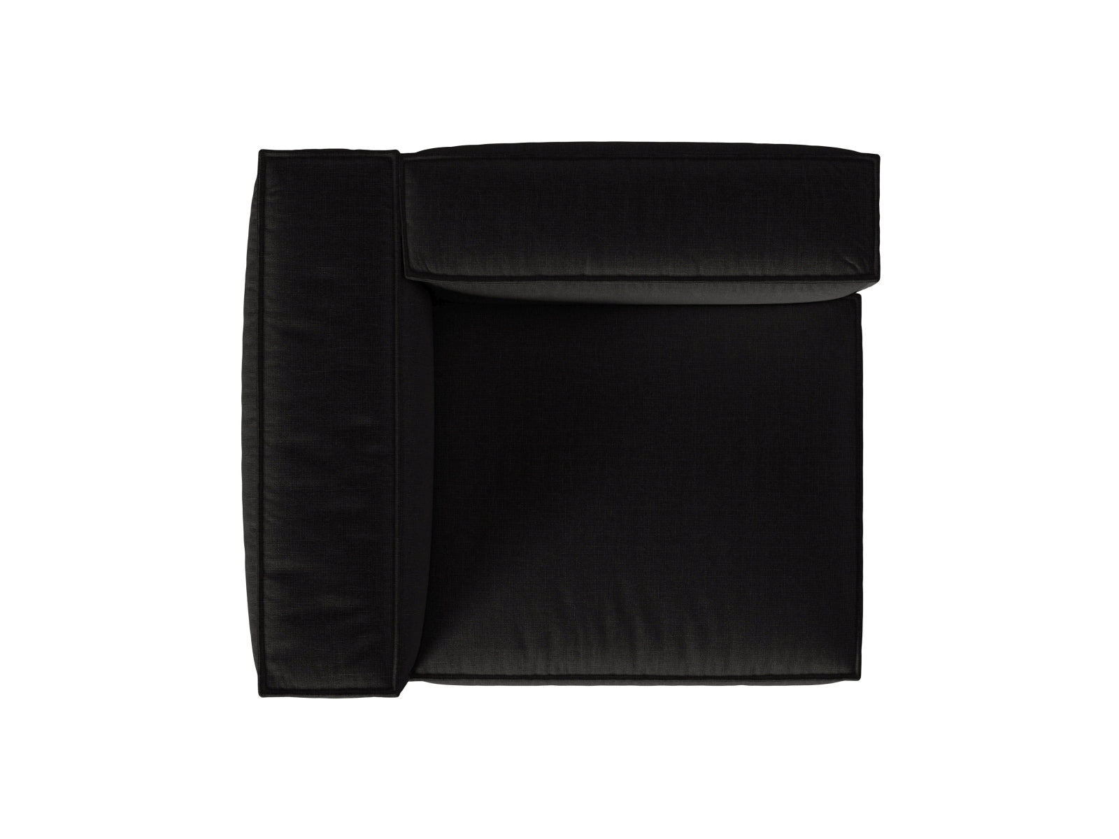 Stylisches 1-Sitzer Sofa links Nuria in zeitlosem Schwarz, perfekt für individuelle Raumgestaltungen und komfortable Entspannung.
