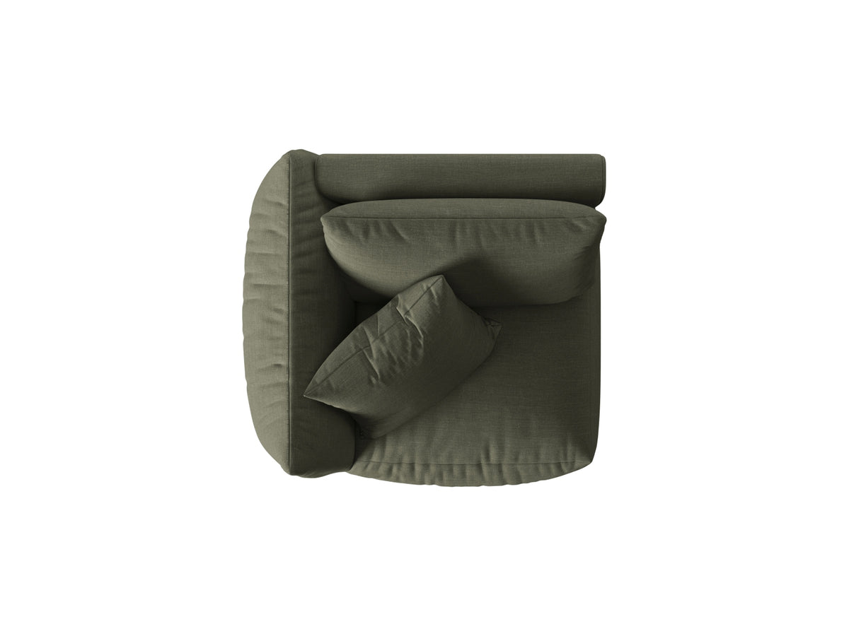 Chris Modul links 1 Sitzer in Muted Blue-LINS präsentiert im Onlineshop von KAQTU Design AG. Modulares Sofa ist von Micadoni