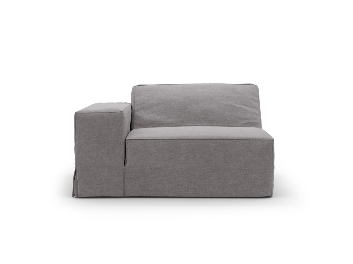 Jodie Modul links 1 Sitzer mit abnehmbaren Bezug in Warm grey-LINS präsentiert im Onlineshop von KAQTU Design AG. Modulares Sofa ist von Micadoni
