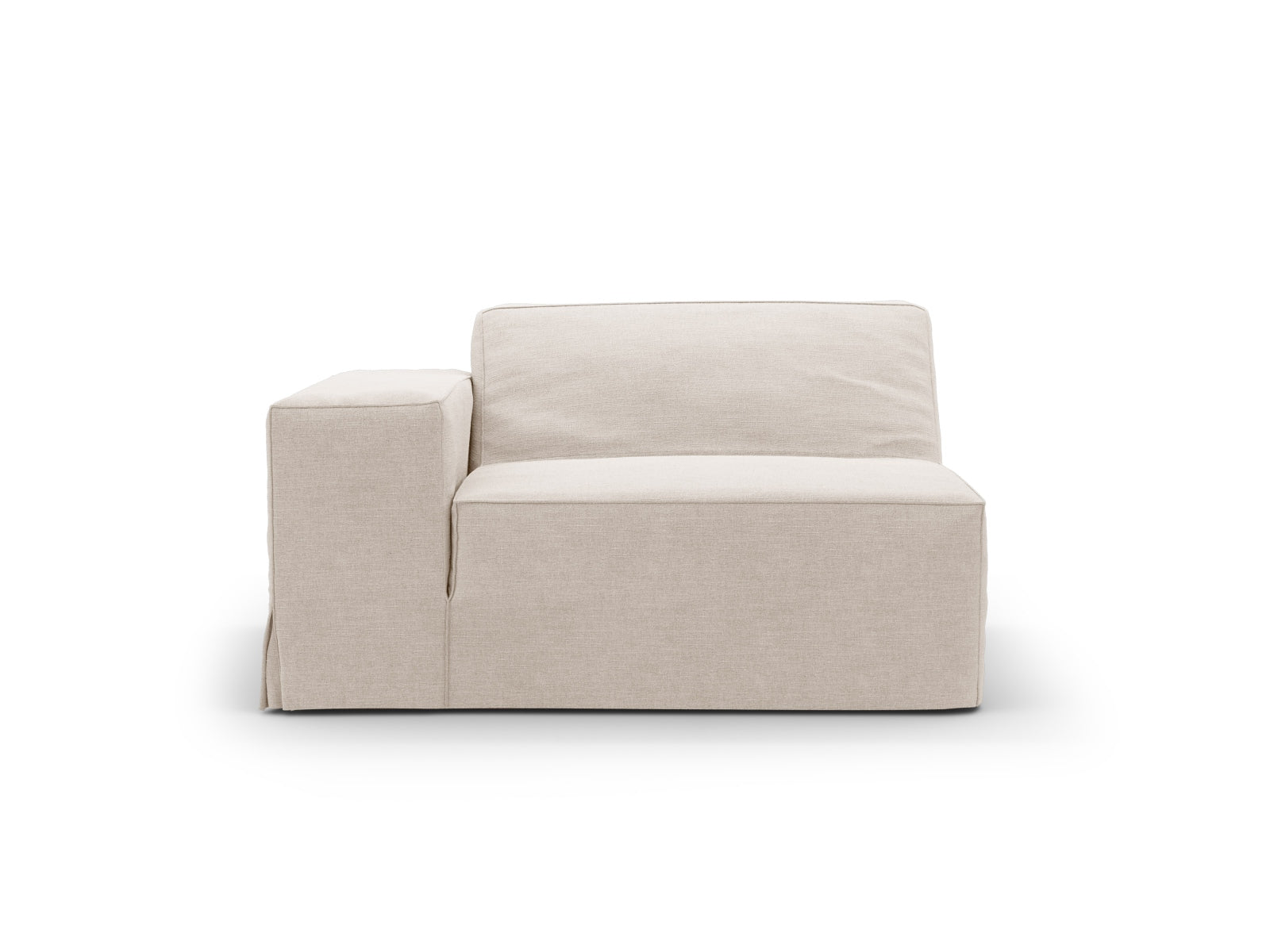 Beige 1-Sitzer Jodie Modul links von Micadoni, elegantes Sofa-Element für kreative Raumgestaltungen und entspannende Momente.