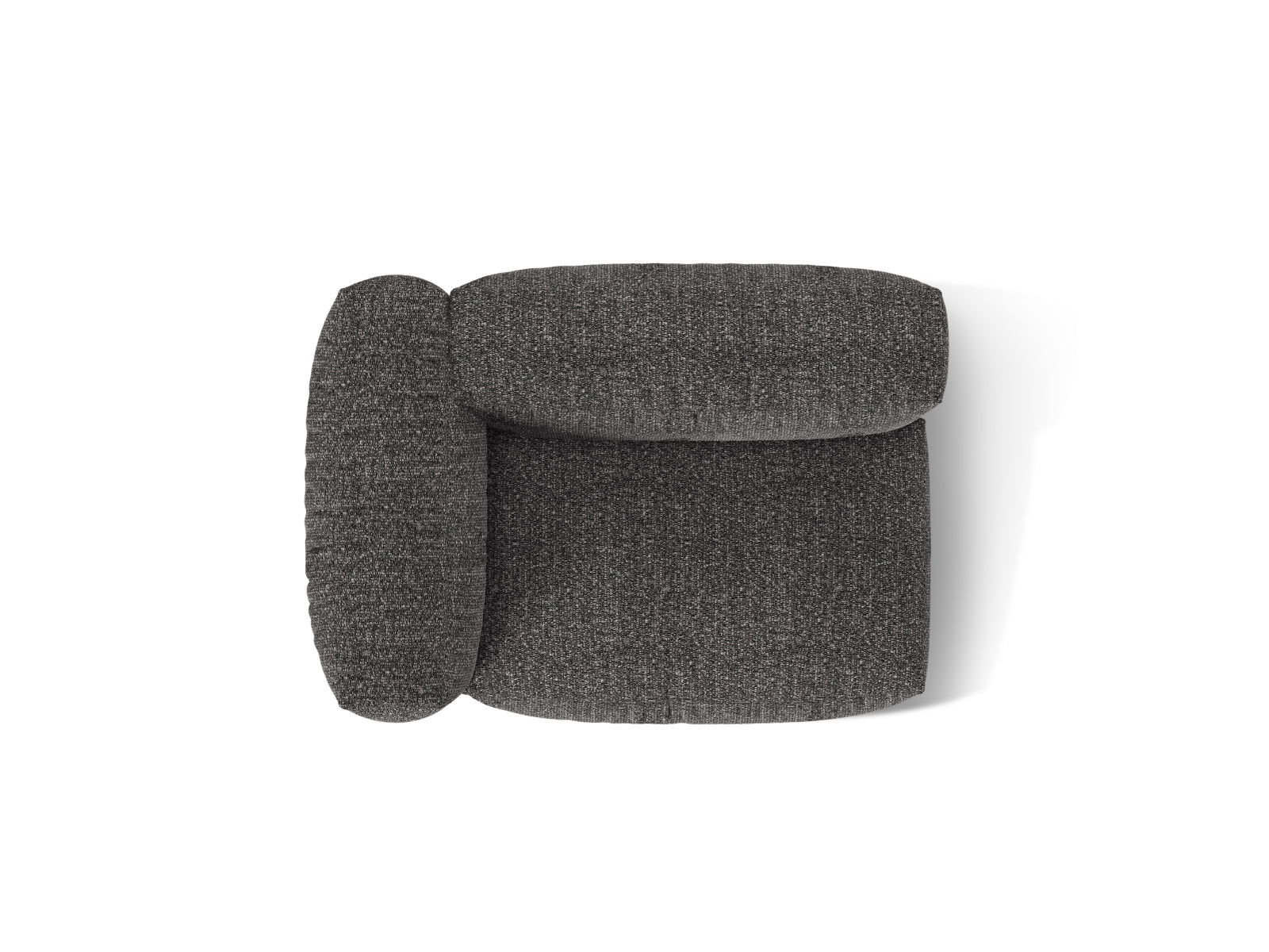 Stylisches 1-Sitzer Sofa Martina Wide links in modernem Anthrazit, perfekt für individuelle Wohnkonzepte und gemütliche Entspannung.
