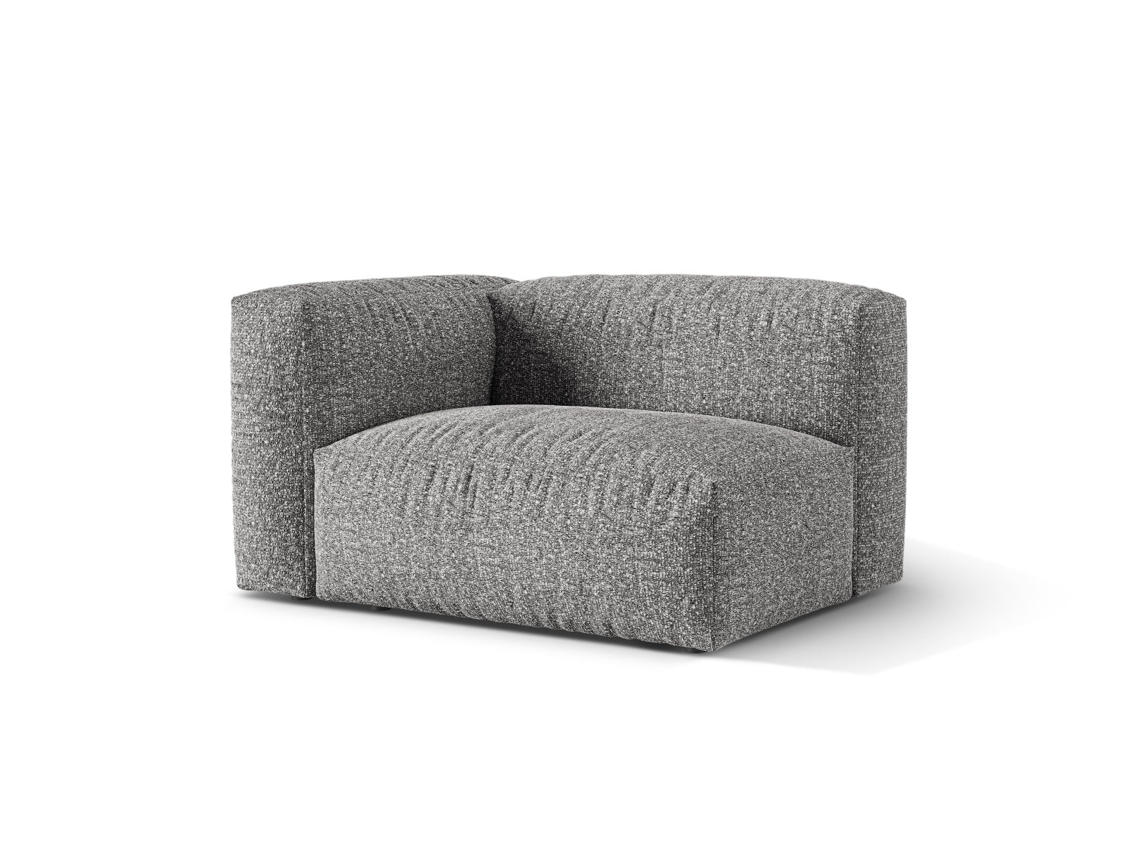 Elegantes 1-Sitzer Sofa Martina Wide links in Graphit, ideal für moderne Wohnräume. Teil der modularen Sofa-Kollektion von Micadoni.