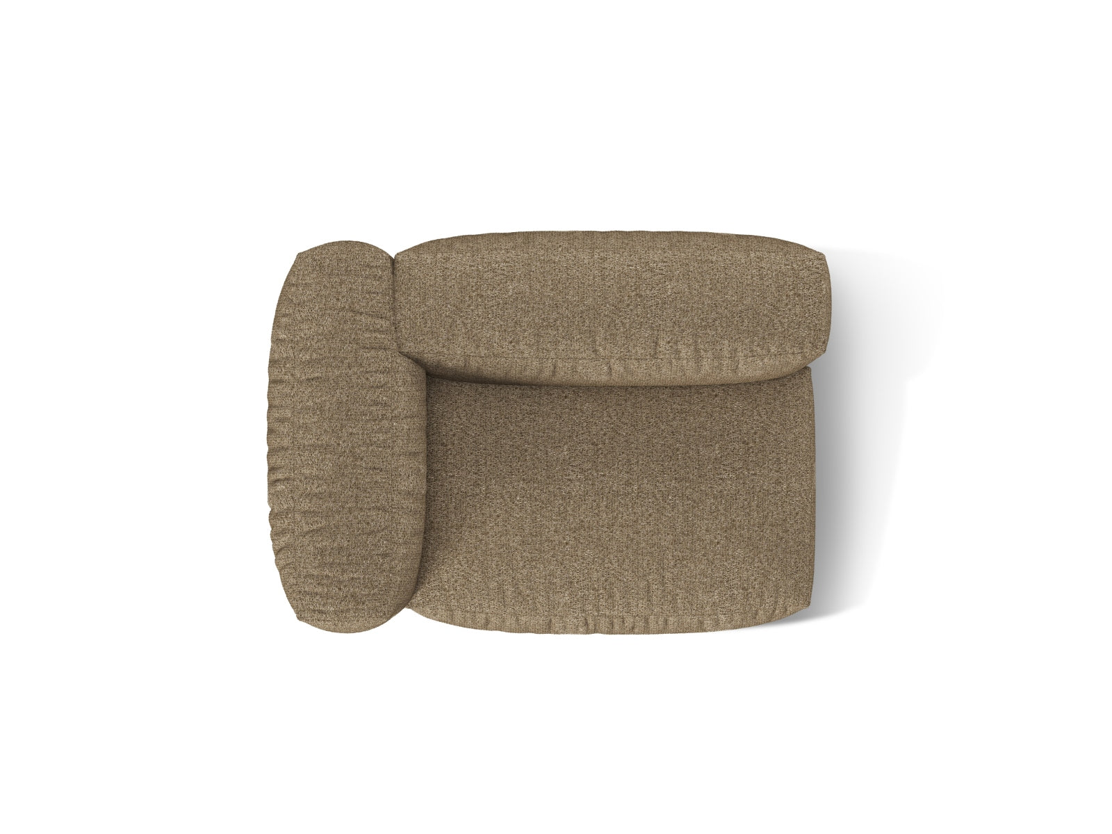 Modernes 1-Sitzer Sofa Martina Wide links in sanftem Cappuccino, perfekt für gemütliche Ecken und individuelle Raumgestaltungen.