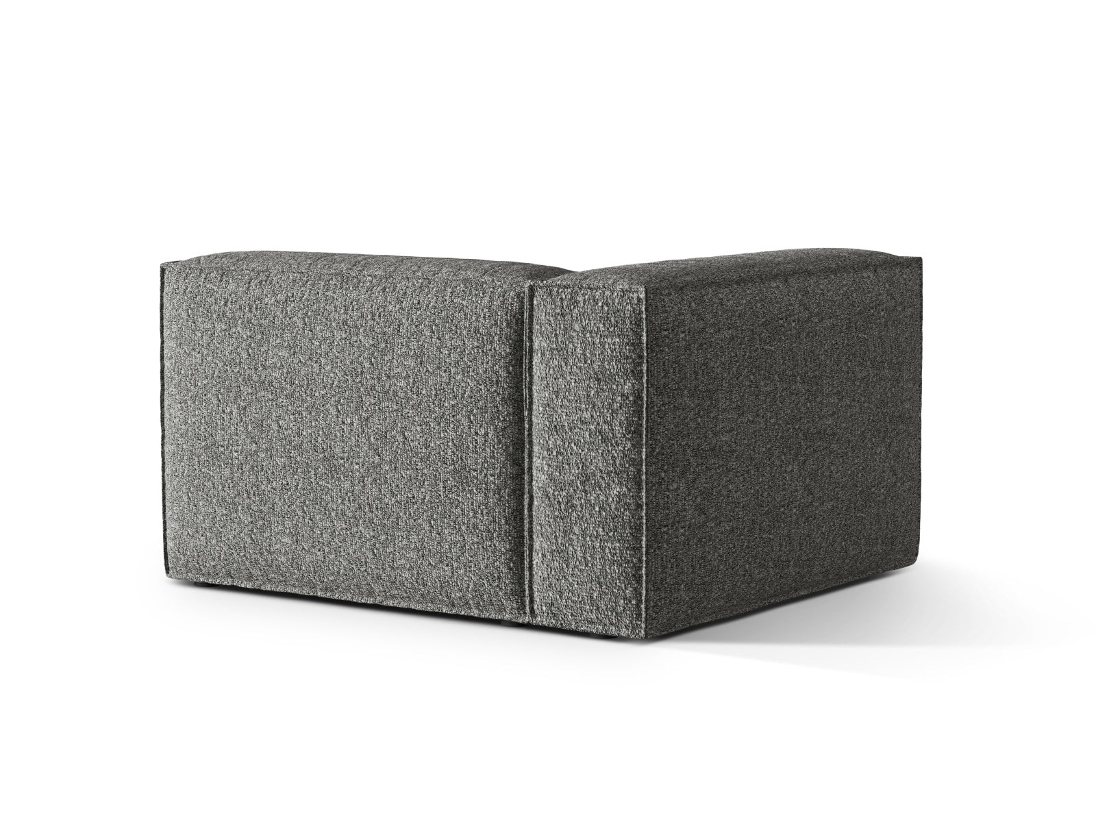 Elegantes Nuria Boucle Modular Sofa, linksseitiger 1-Sitzer in Graphit, ideal für stilvolle Wohnräume, erhältlich bei KAQTU Design AG.