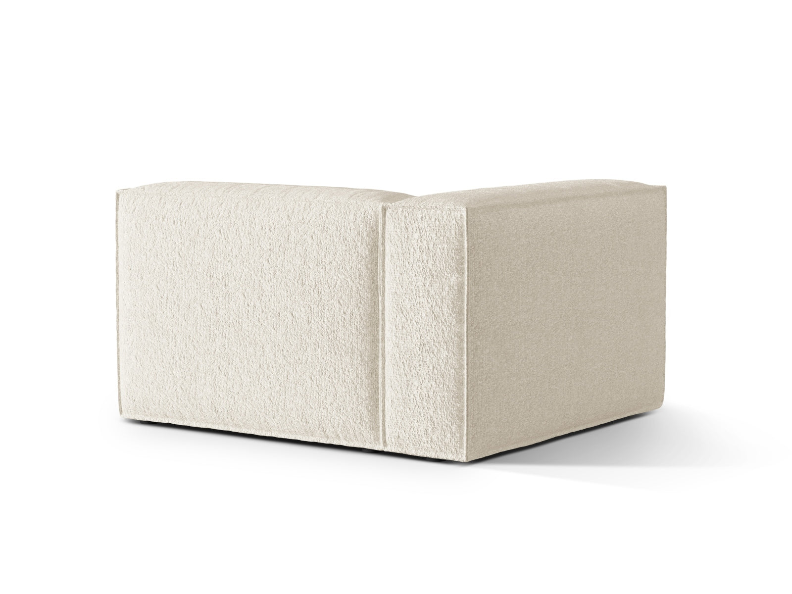 Elegantes Nuria Boucle Modular Sofa, 1-Sitzer links in Ivory-Monet, ideal für stilvolle Wohnräume, erhältlich bei KAQTU Design AG.