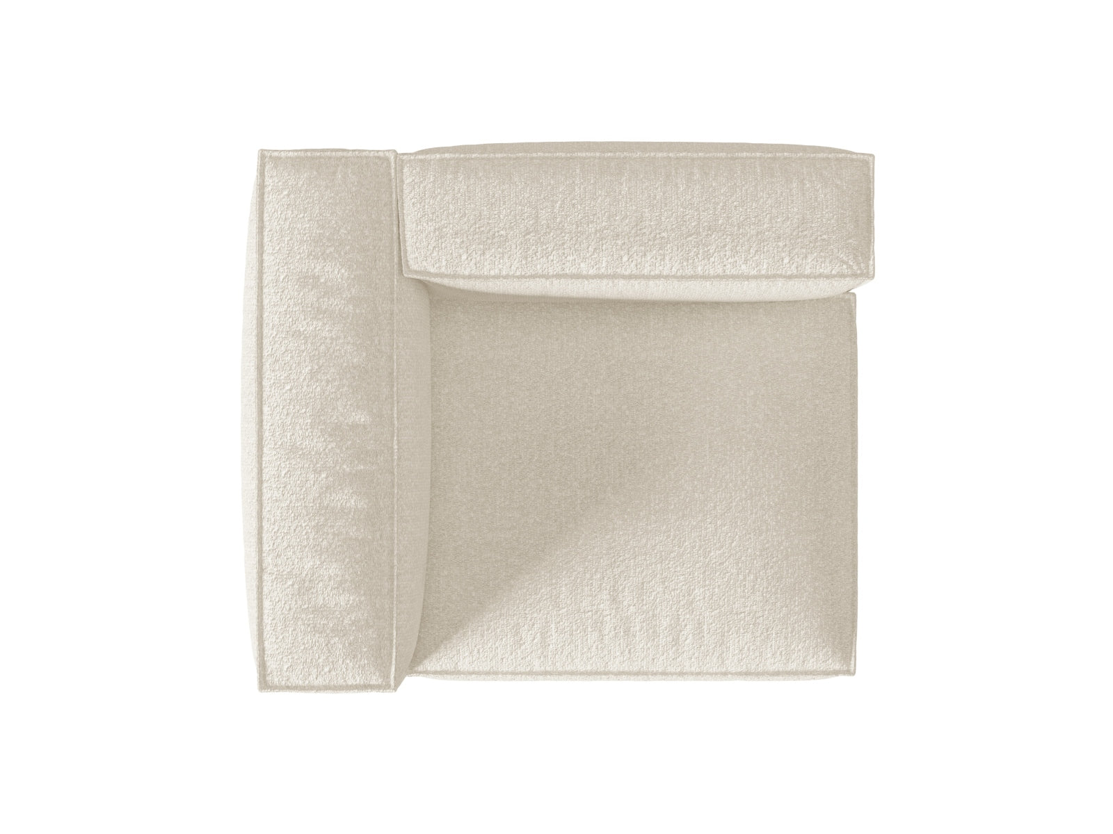 Stilvolles Nuria Boucle Modular Sofa, 1-Sitzer links in Ivory-Monet, perfekt für moderne Interiors und gemütliche Sitzgelegenheiten.