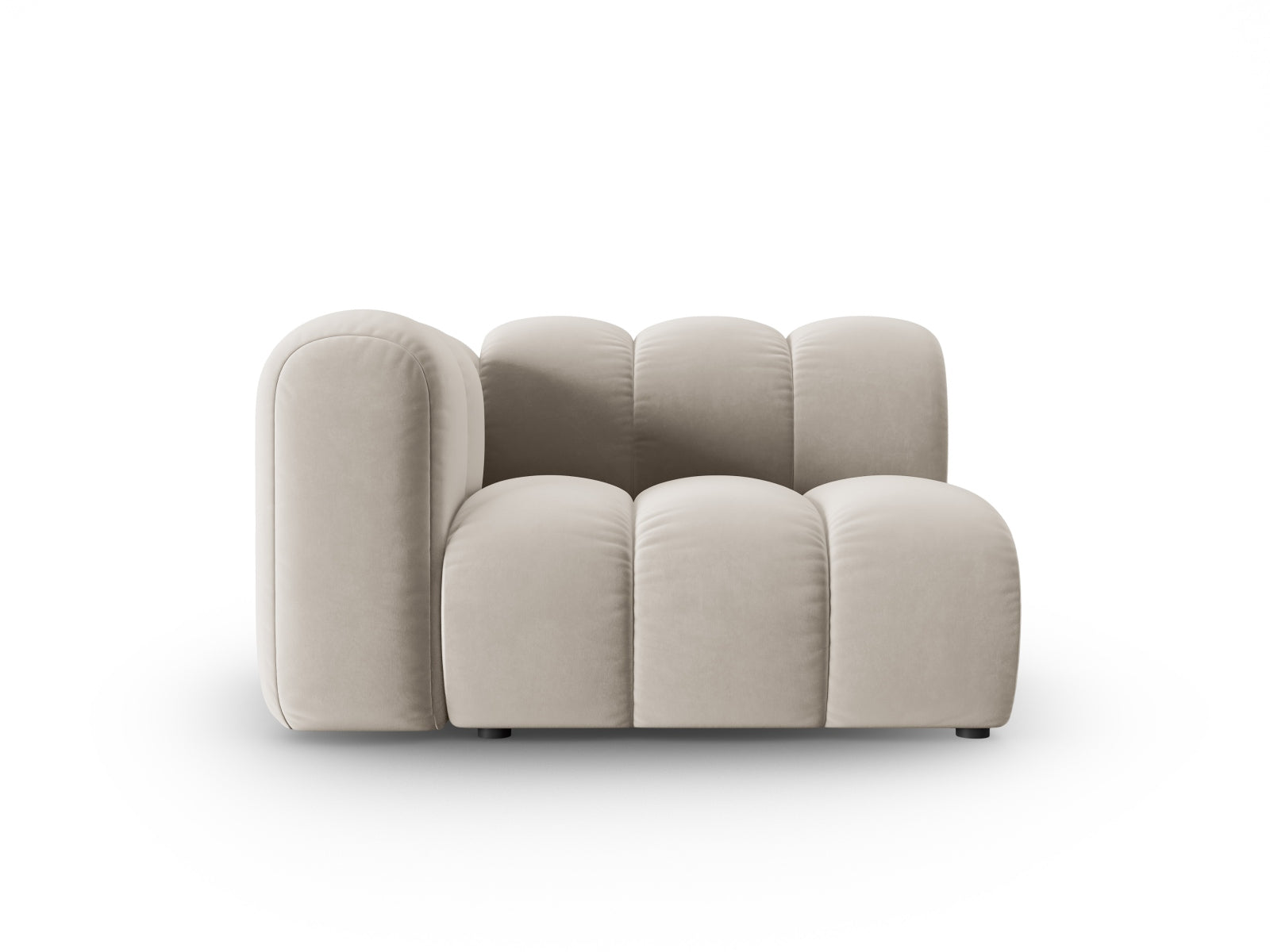 Lupine Velour Modul links 1 Sitzer in Beige präsentiert im Onlineshop von KAQTU Design AG. Modulares Sofa ist von Micadoni