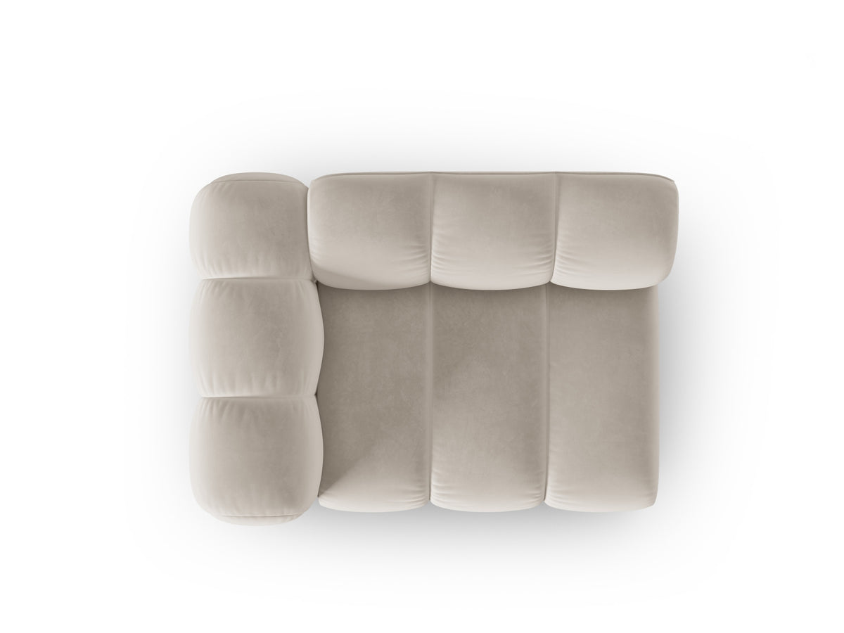 Lupine Velour Modul links 1 Sitzer in Beige-Salvador präsentiert im Onlineshop von KAQTU Design AG. Modulares Sofa ist von Micadoni