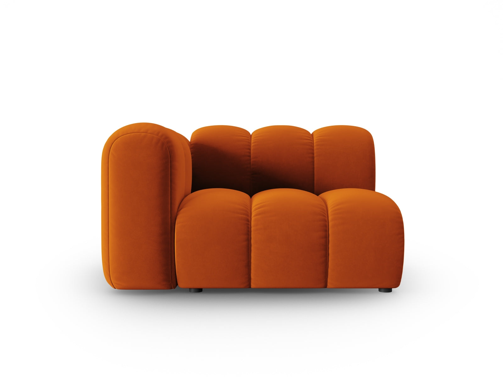 Lupine Velour Modul links 1 Sitzer in Terracotta präsentiert im Onlineshop von KAQTU Design AG. Modulares Sofa ist von Micadoni