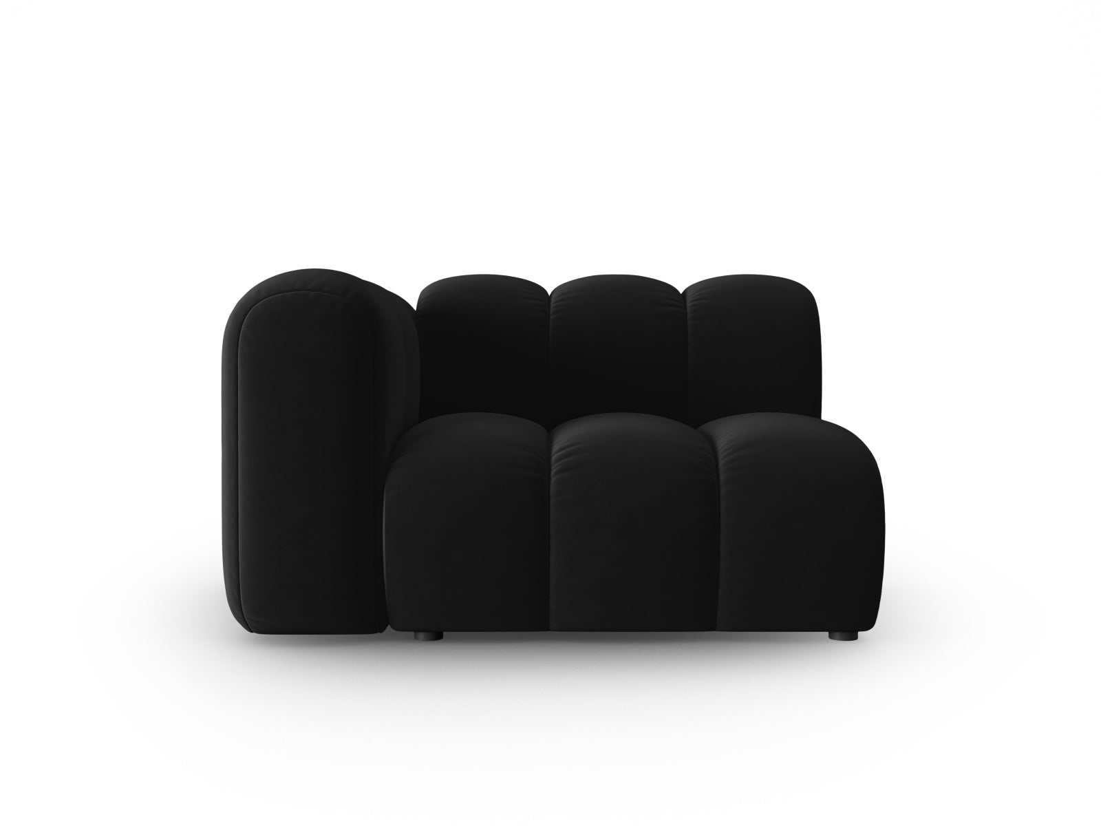 Lupine Velour Modul links 1 Sitzer in Black präsentiert im Onlineshop von KAQTU Design AG. Modulares Sofa ist von Micadoni