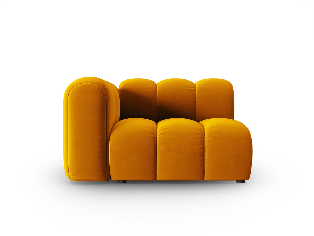 Lupine Velour Modul links 1 Sitzer in Yellow-Salvador präsentiert im Onlineshop von KAQTU Design AG. Modulares Sofa ist von Micadoni
