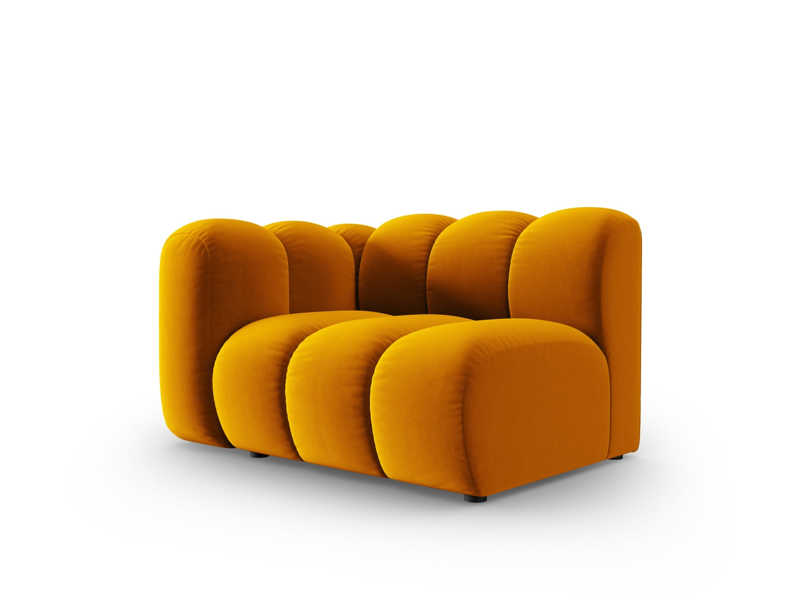 Elegantes Lupine Velour Modul links für 1 Sitzer in strahlendem Gelb, ideal für individuelle Sofa-Gestaltung von Micadoni.
