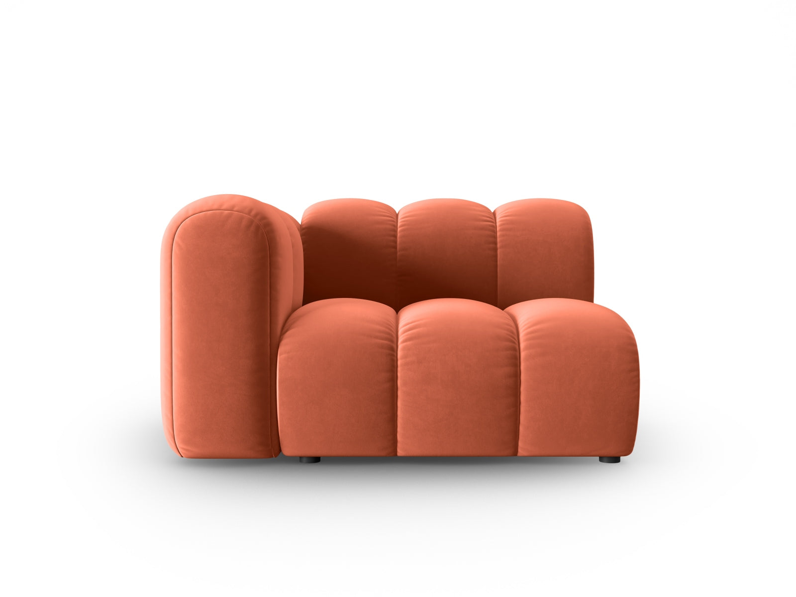 Lupine Velour Modul links 1 Sitzer in Coral präsentiert im Onlineshop von KAQTU Design AG. Modulares Sofa ist von Micadoni