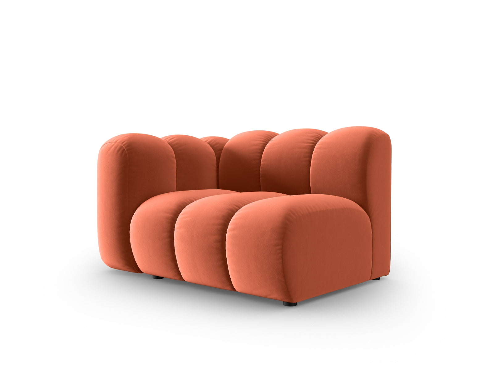 Lupine Velour Modul links 1 Sitzer in stilvollem Coral-Salvador, ideal für moderne Wohnräume und vielseitige Sofa-Kombinationen.