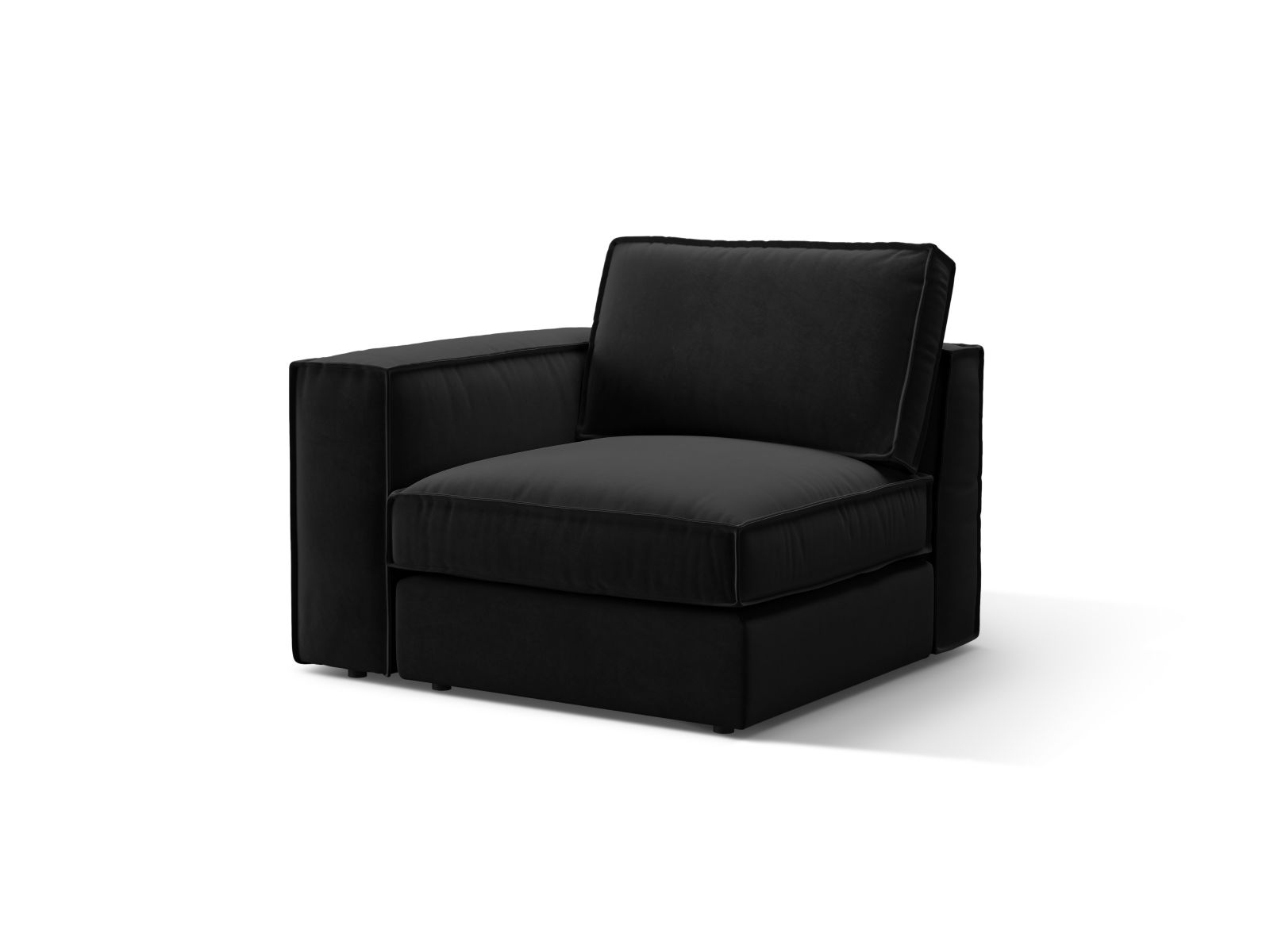 Stylisches 1-Sitzer Modul Pola in edlem Schwarz, perfekt für kreative Sofa-Kombinationen. Hochwertige Verarbeitung und zeitgemäßes Design von Micadoni.