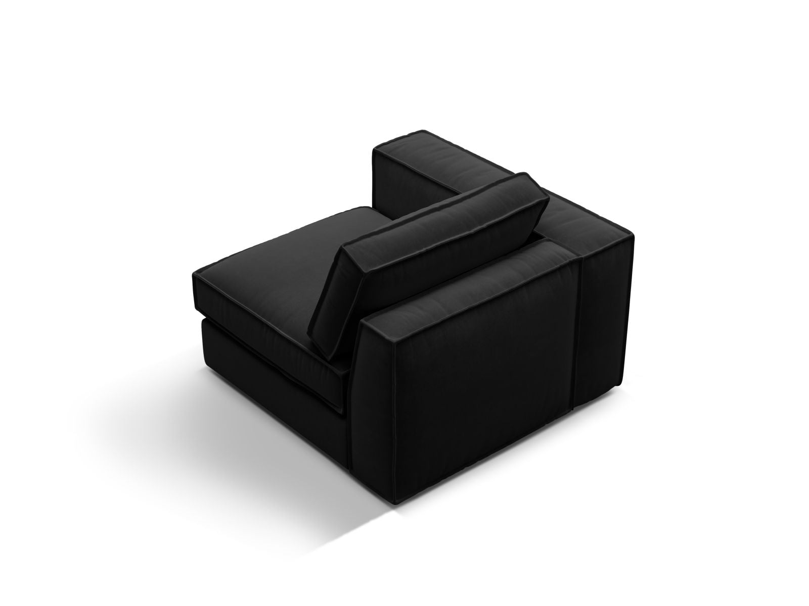 Stylisches 1-Sitzer Modul Pola in edlem Schwarz, perfekt für kreative Sofa-Kombinationen. Hochwertige Verarbeitung und zeitgemäßes Design von Micadoni.