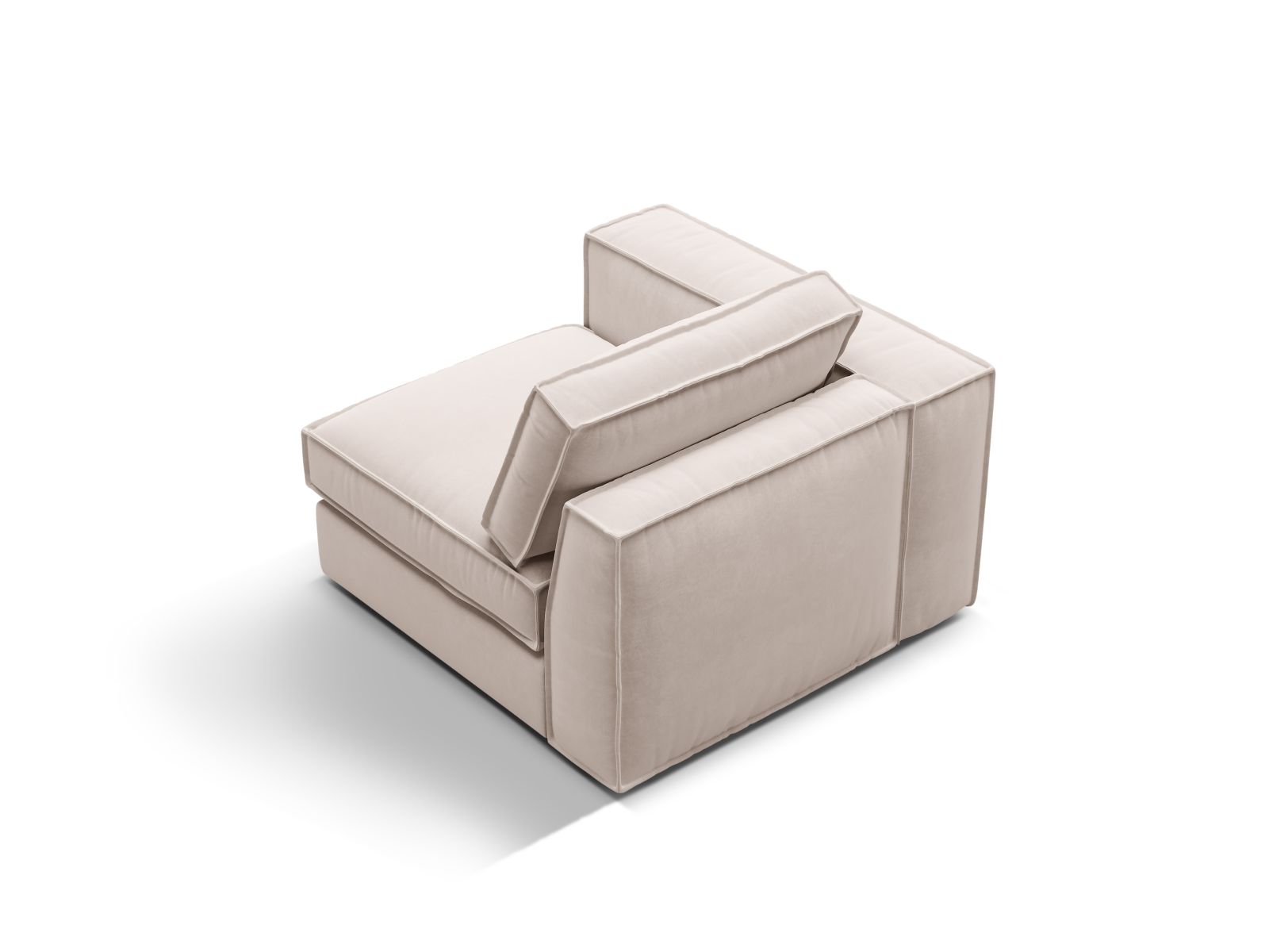 Beige 1-Sitzer Modul links Pola von Micadoni, elegantes Sofa-Element für kreative Raumgestaltungen und entspannende Momente.