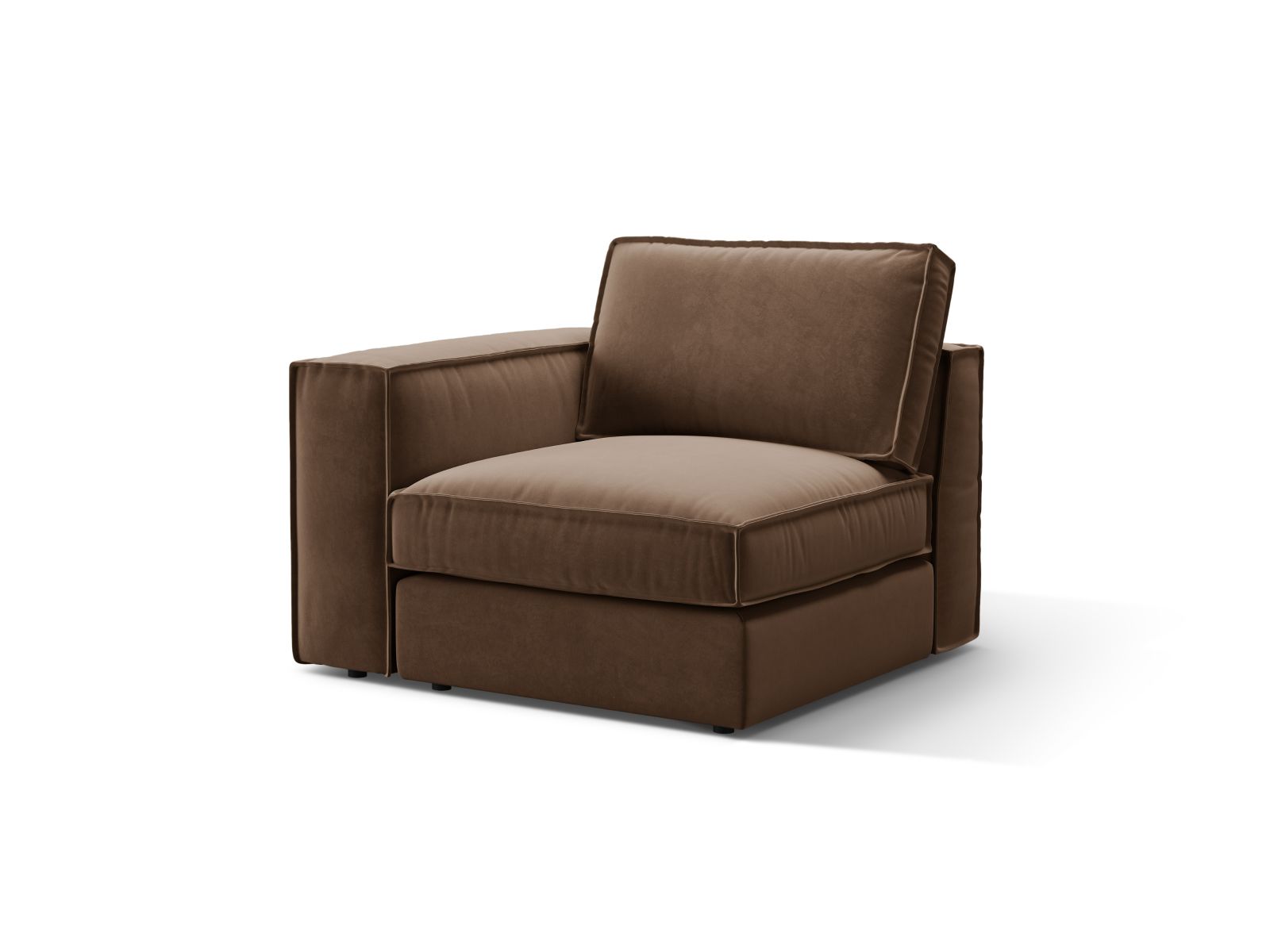 Stylisches 1-Sitzer Modul links Pola in edlem Chocolate-Salvador, perfekt für kreative Sofa-Kombinationen und modernes Wohndesign.