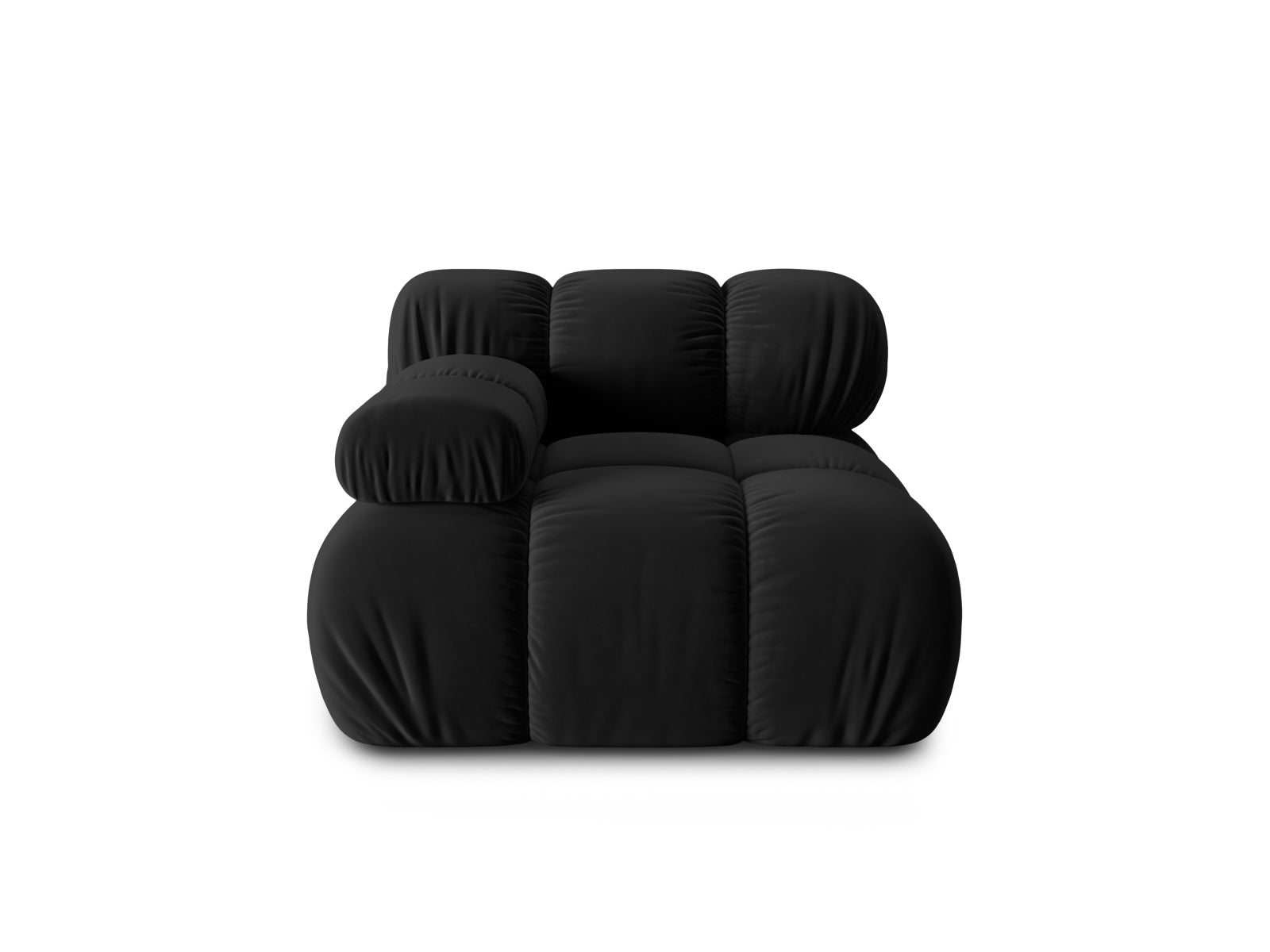 Bellis Velour Modul links 1 Sitzer in Black präsentiert im Onlineshop von KAQTU Design AG. Modulares Sofa ist von Micadoni