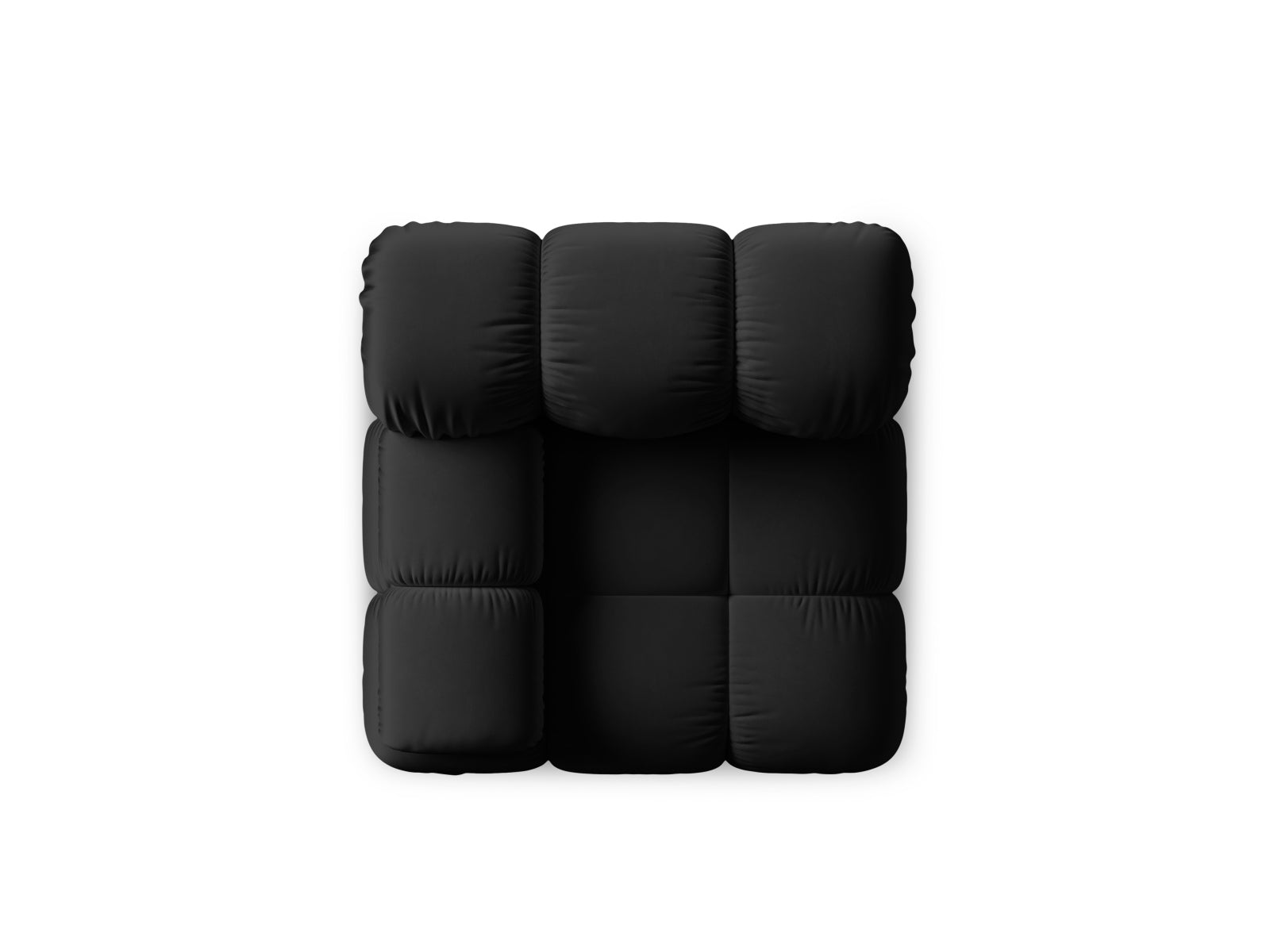 Elegantes Bellis Velour Modul links 1 Sitzer in luxuriösem Schwarz-Bluvel, ideal für moderne und flexible Wohnräume.