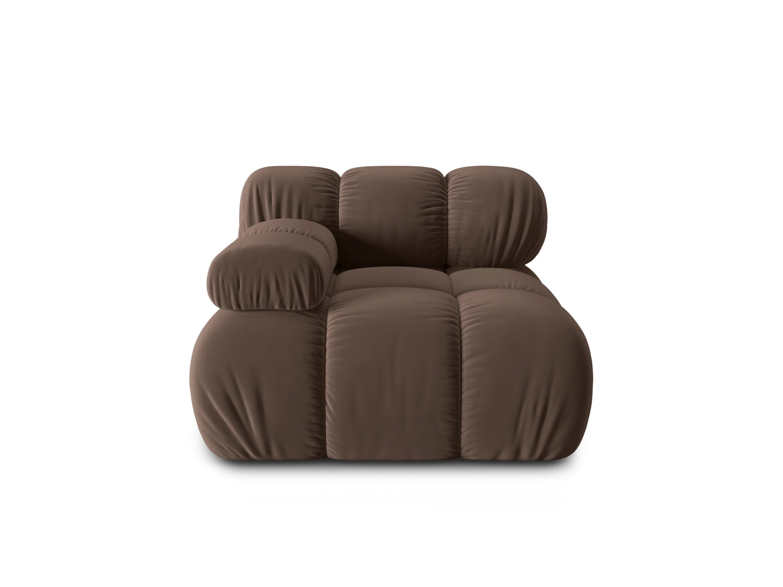 Bellis Velour Modul links 1 Sitzer in Dark Brown präsentiert im Onlineshop von KAQTU Design AG. Modulares Sofa ist von Micadoni