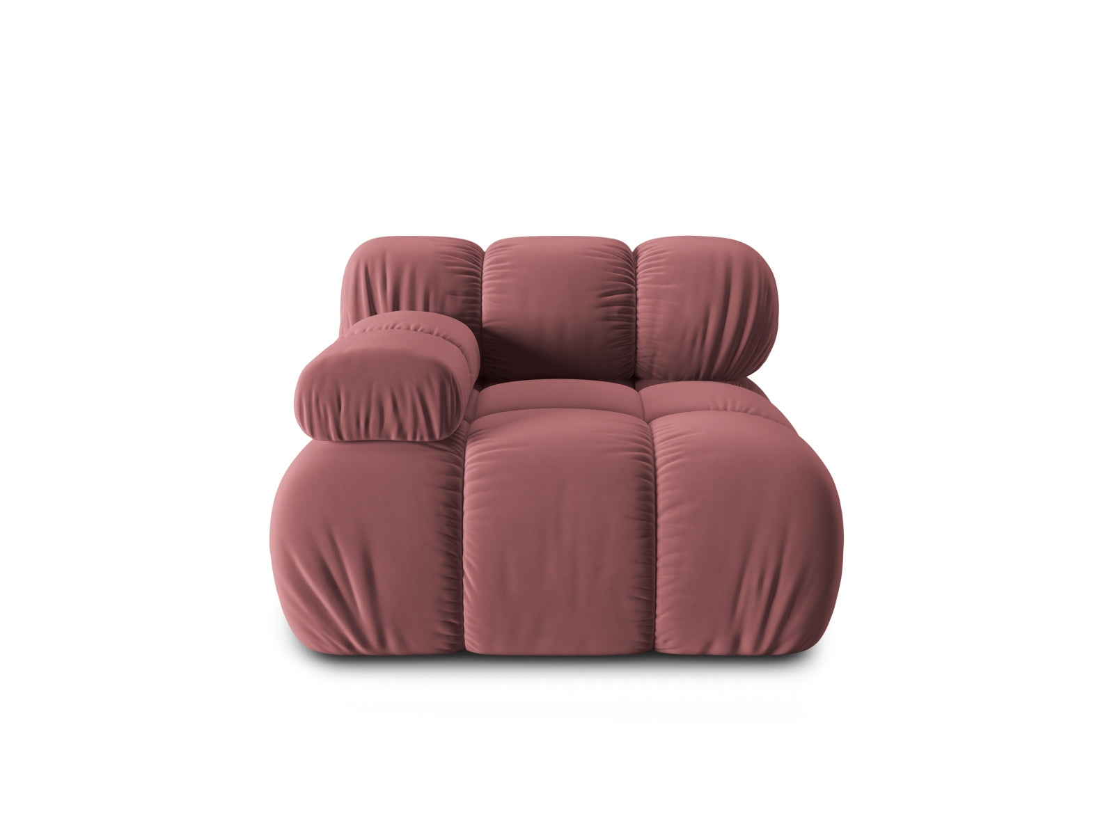 Bellis Velour Modul links 1 Sitzer in Pink-Bluvel präsentiert im Onlineshop von KAQTU Design AG. Modulares Sofa ist von Micadoni
