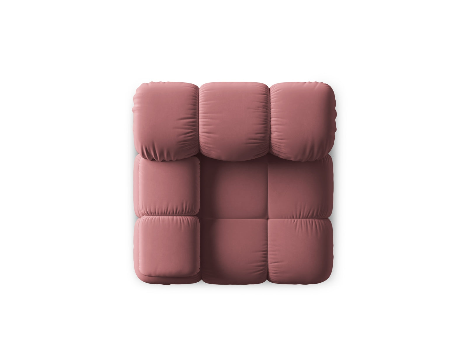 Elegantes Bellis Velour Modul links 1 Sitzer in sanften Rosé-Nuancen, ideal für stilvolle Wohnräume und entspannte Stunden.