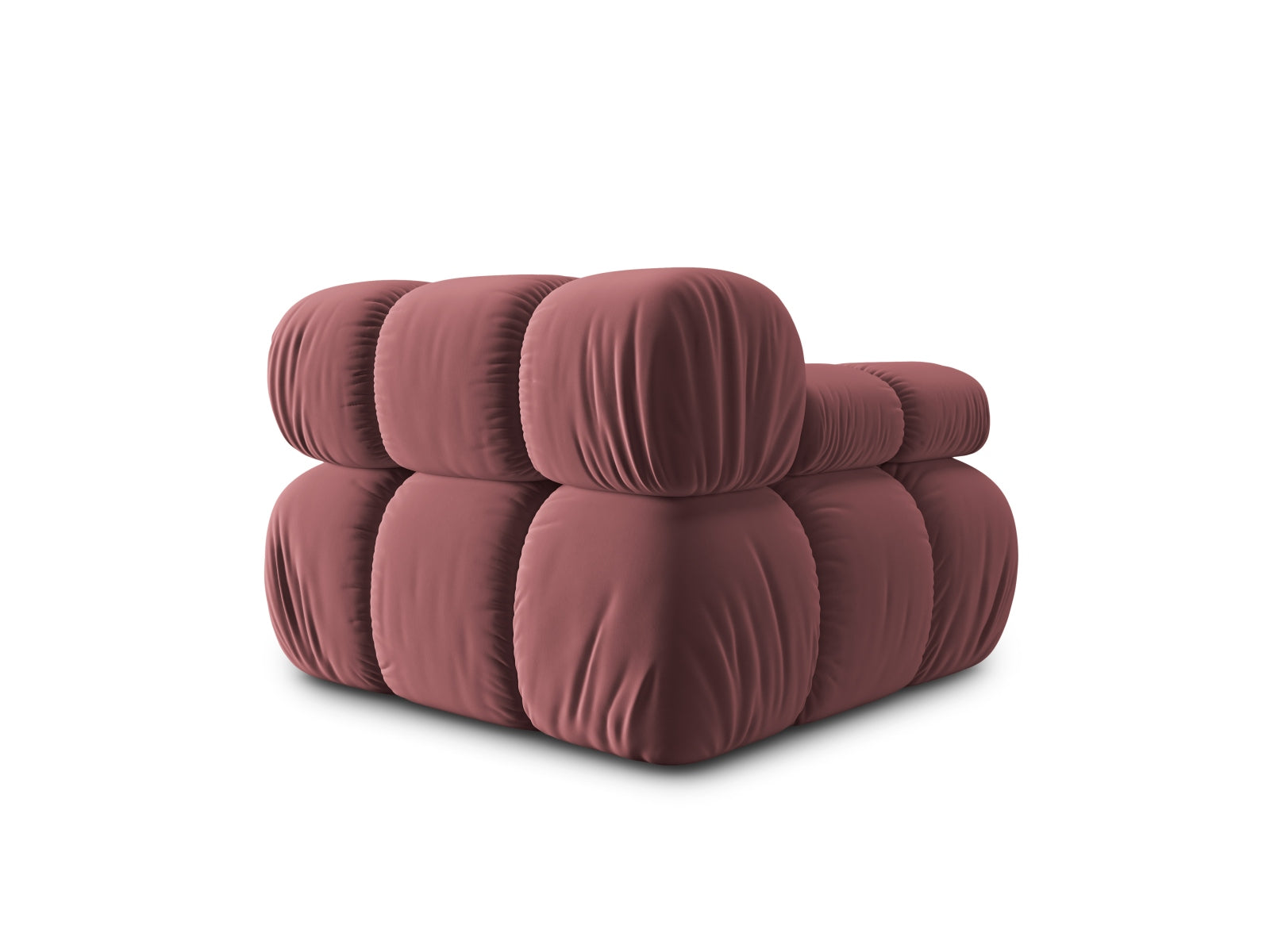 Stylisches Bellis Velour Modul links 1 Sitzer in zartem Rosé, perfekt für moderne Wohnkonzepte und gemütliche Entspannungsecken.