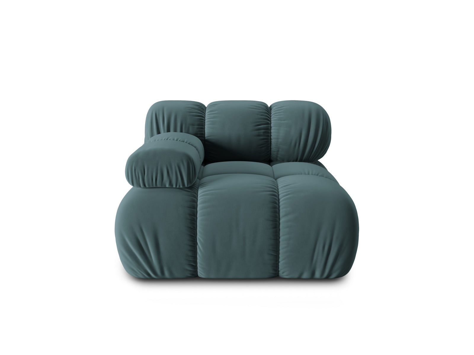 Bellis Velour Modul links 1 Sitzer in Turquoise-Bluvel präsentiert im Onlineshop von KAQTU Design AG. Modulares Sofa ist von Micadoni