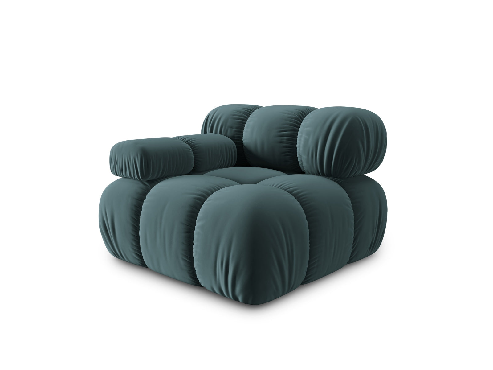 Stylischer Bellis Velour Modul links 1 Sitzer in Türkis, perfekt für individuelle Wohnkonzepte und moderne Einrichtungsideen.